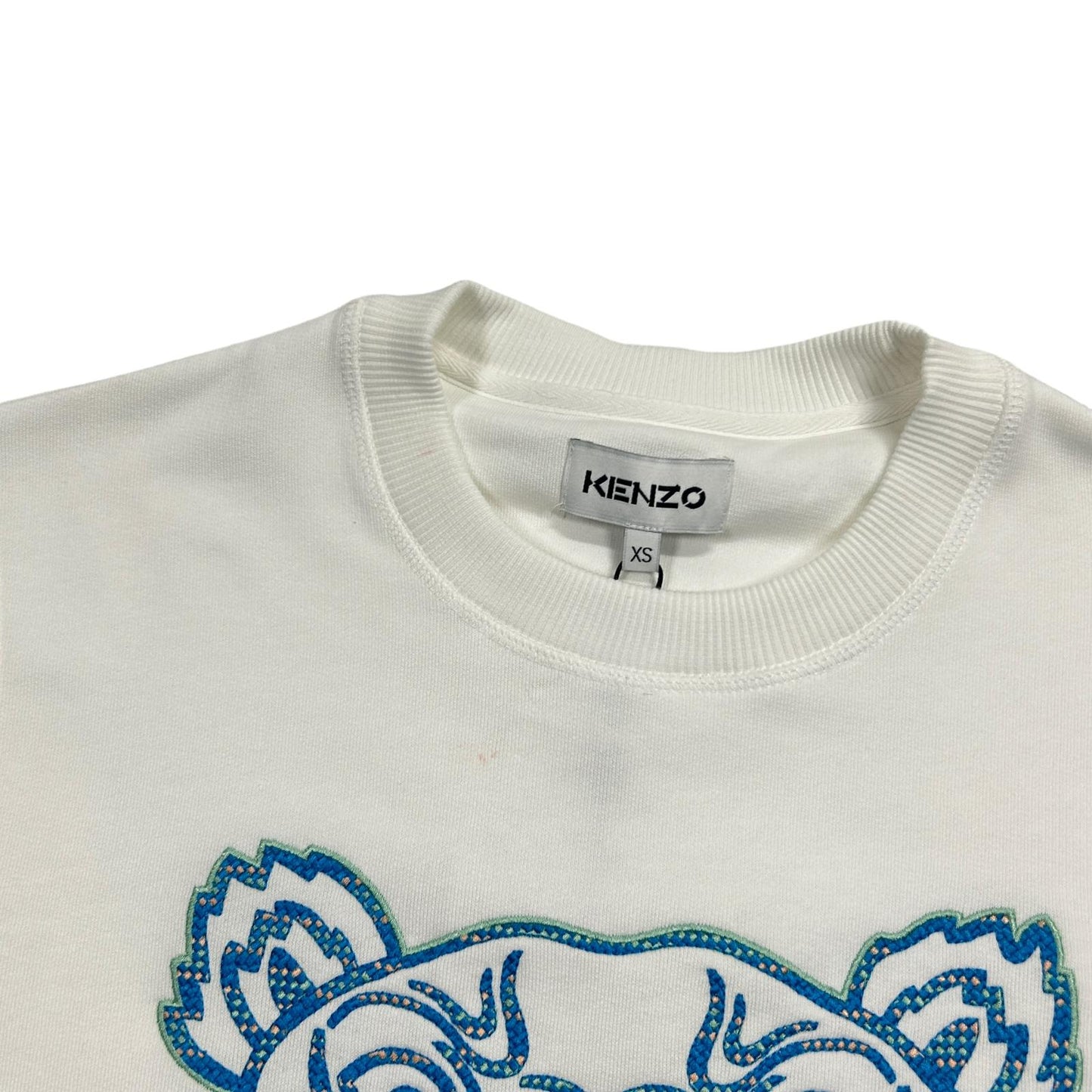 KENZO Tiger Original Sweatshirt Pullover Jumper White Cotton XS NEW RRP 230