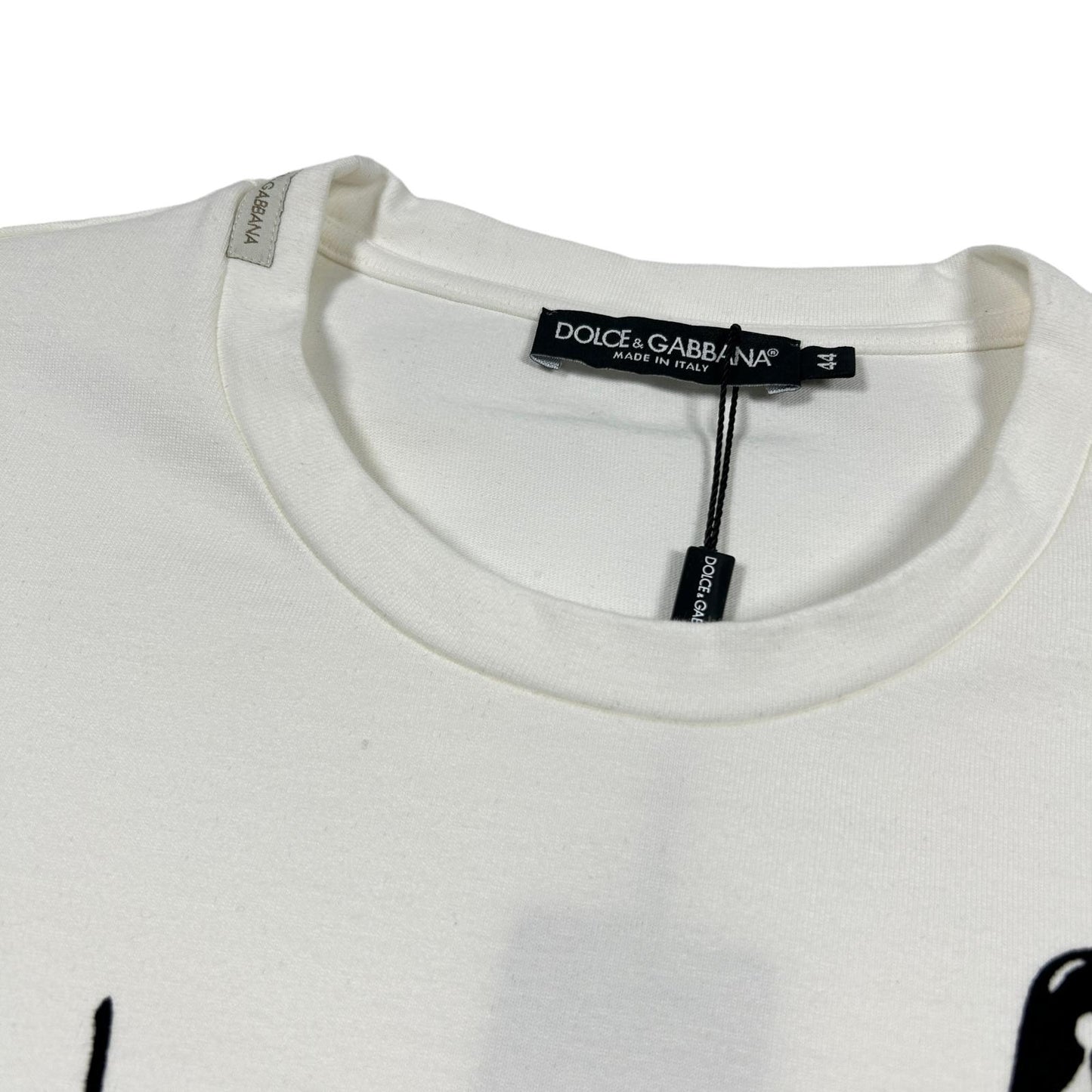 DOLCE & GABBANA Heavyweight Heart T-Shirt Short Sleeve White Size 44 NEW RRP550