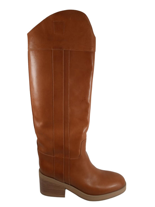 JIMMY CHOO Tonya Boots Brown Leather 70 Heel Knee-High EU40 UK7 RRP1125 NEW