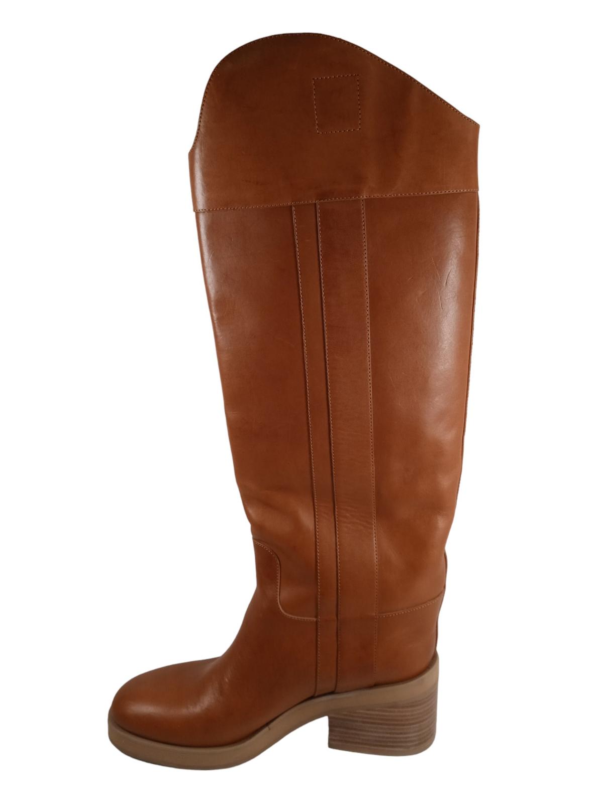 JIMMY CHOO Tonya Boots Brown Leather 70 Heel Knee-High EU40 UK7 RRP1125 NEW
