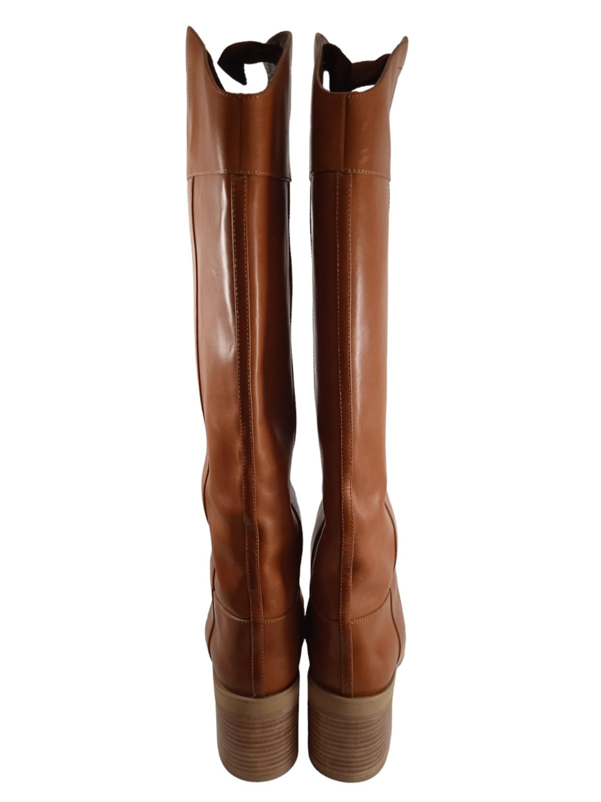JIMMY CHOO Tonya Boots Brown Leather 70 Heel Knee-High EU40 UK7 RRP1125 NEW