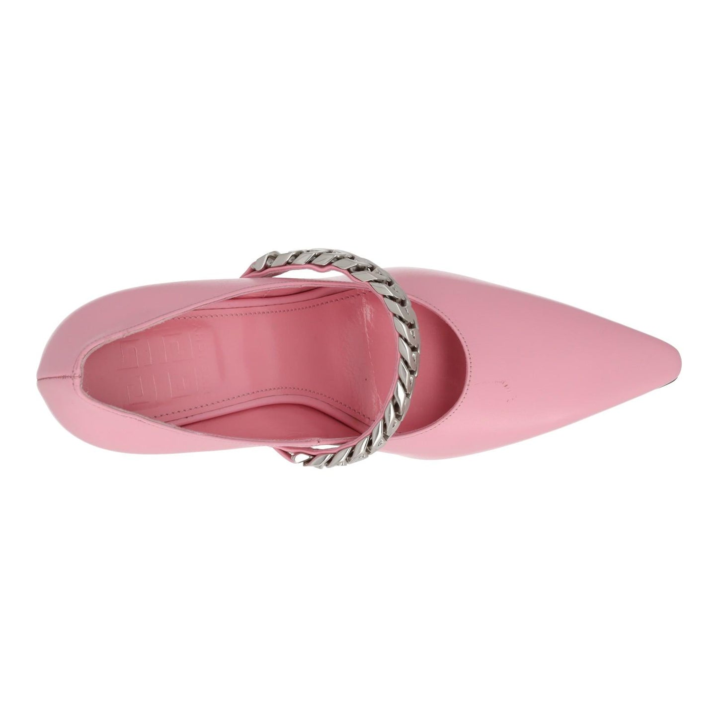 GIVENCHY Chain Pump Shoes 85 Wedge High Heel Pink Leather EU37 UK4 NEW RRP850