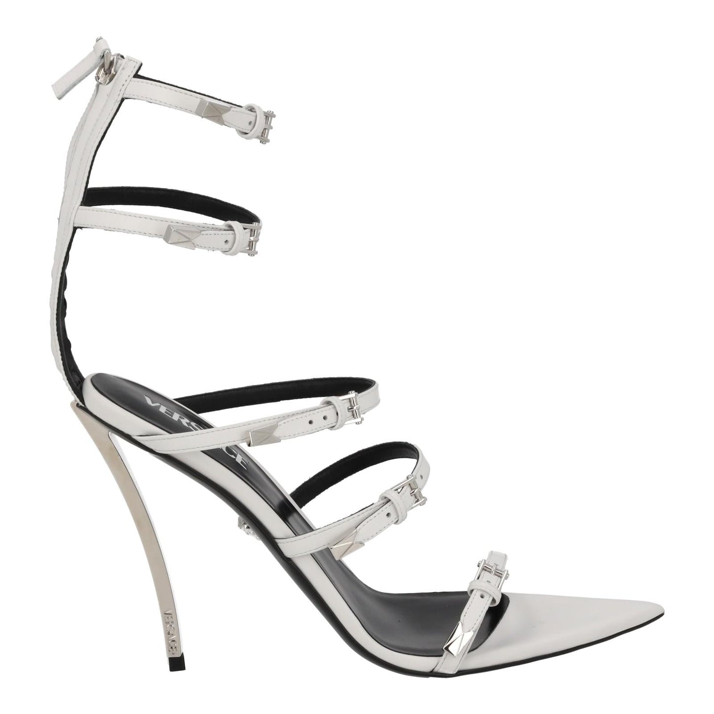VERSACE Sandal Shoes Multi Strap Heels White Leather EU39.5 UK6.5 NEW RRP1100