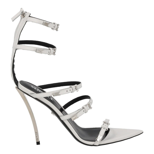 VERSACE Sandal Shoes Multi Strap Heels White Leather EU39.5 UK6.5 NEW RRP1100
