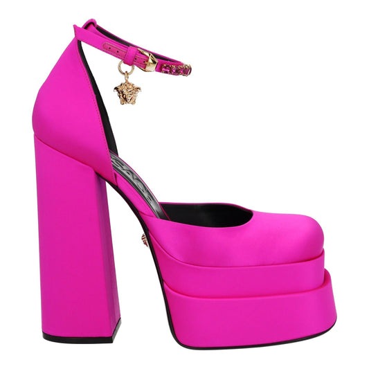 VERSACE Aevitas Platform Shoes Medusa Charm Pink Satin EU39 UK6 NEW RRP1100
