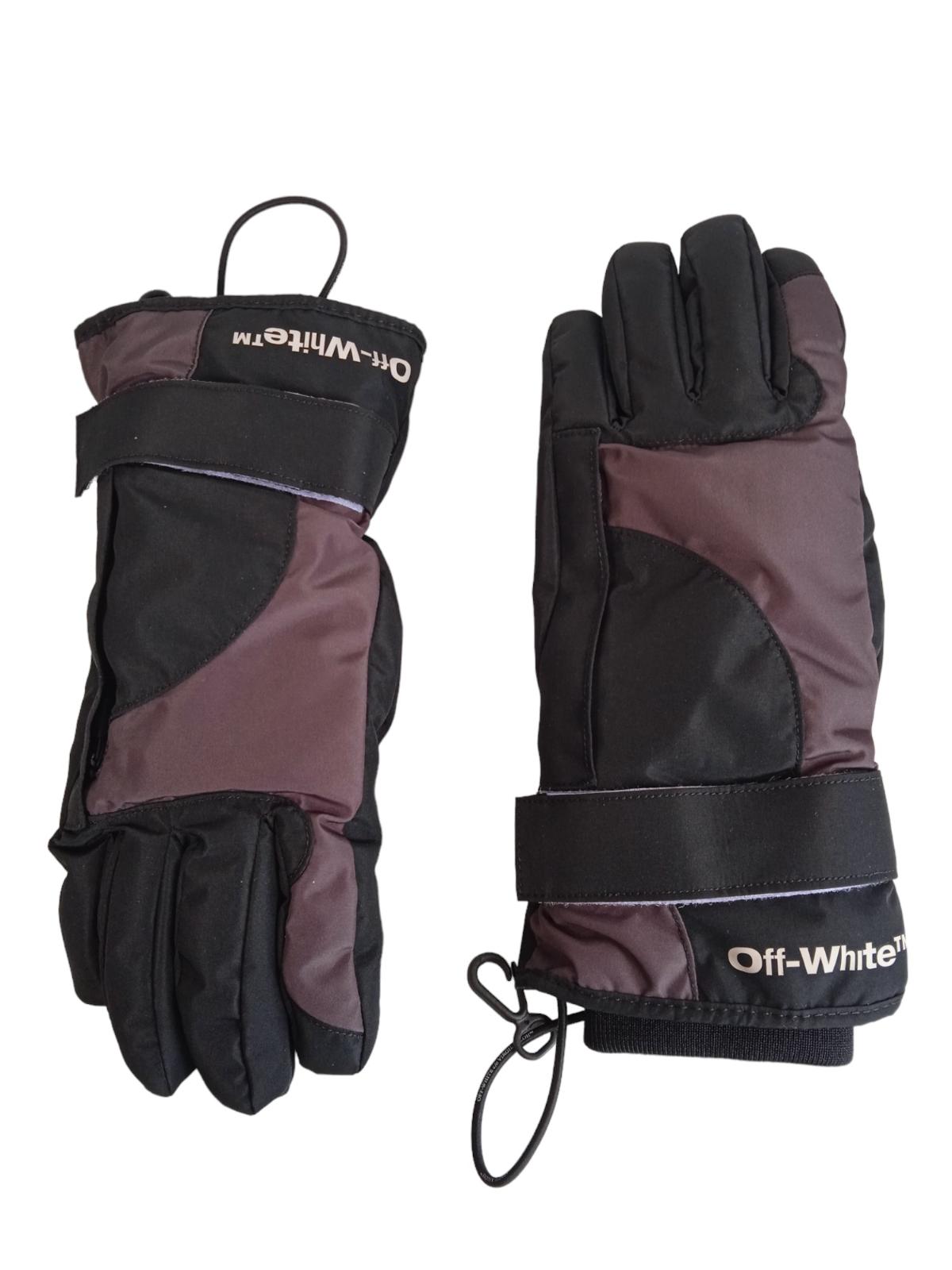 OFF-WHITE Ladies Black & Grey Organic Seams Ski Gloves OS RRP555 NEW