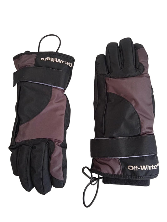 OFF-WHITE Ladies Black & Grey Organic Seams Ski Gloves OS RRP555 NEW