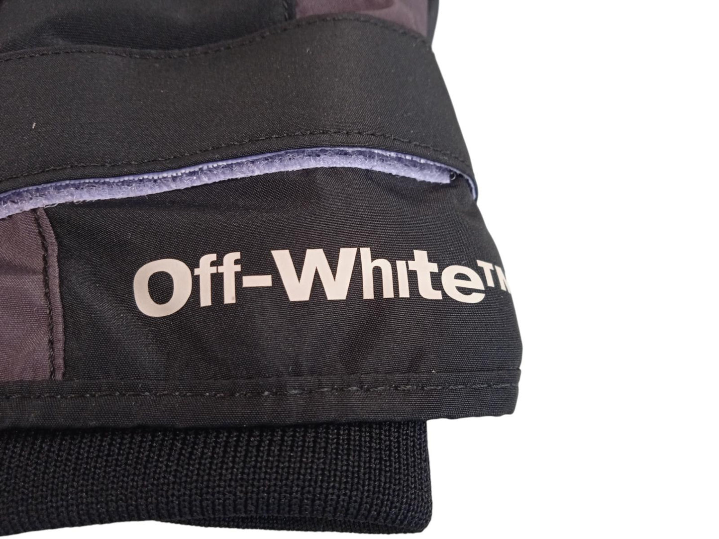 OFF-WHITE Ladies Black & Grey Organic Seams Ski Gloves OS RRP555 NEW
