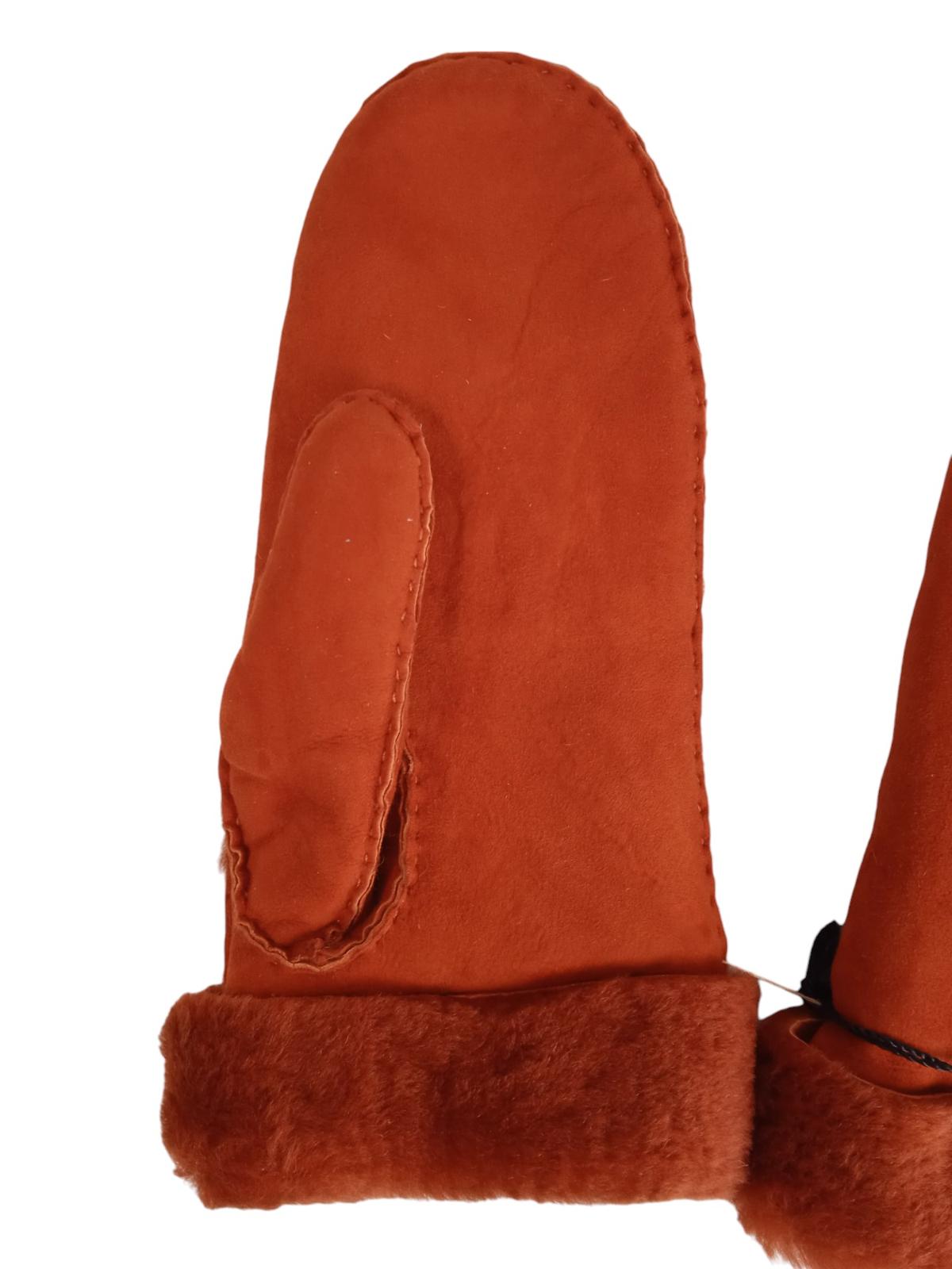 ISABEL MARANT Burnt Orange Shearling Mulfi Mitten Gloves Size M RRP325 NEW
