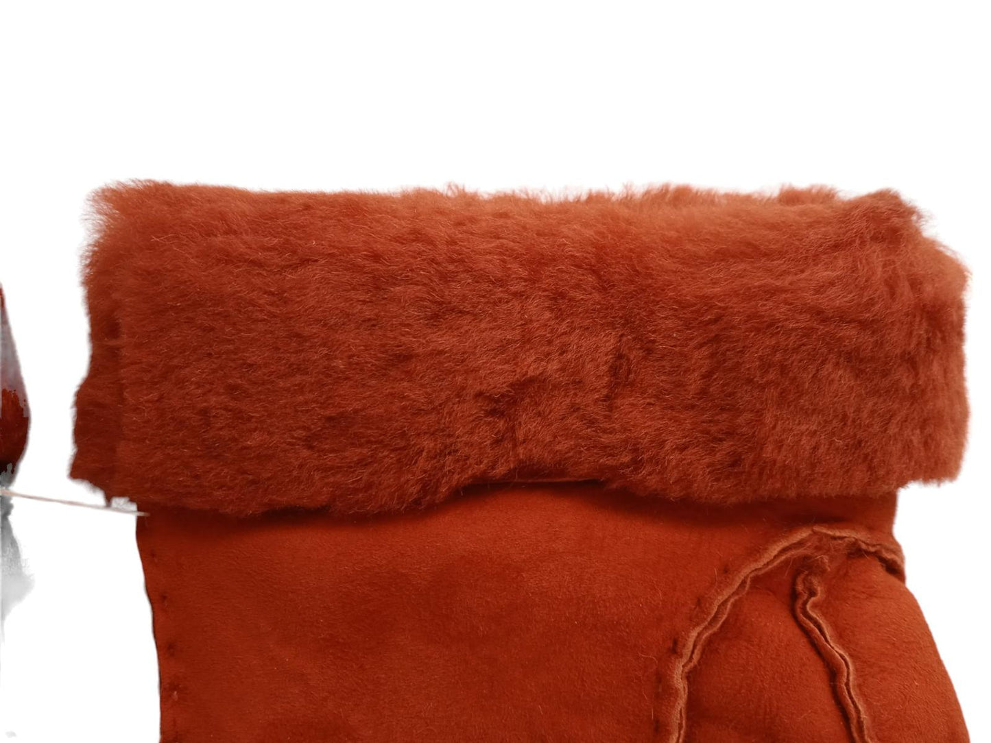 ISABEL MARANT Burnt Orange Shearling Mulfi Mitten Gloves Size M RRP325 NEW