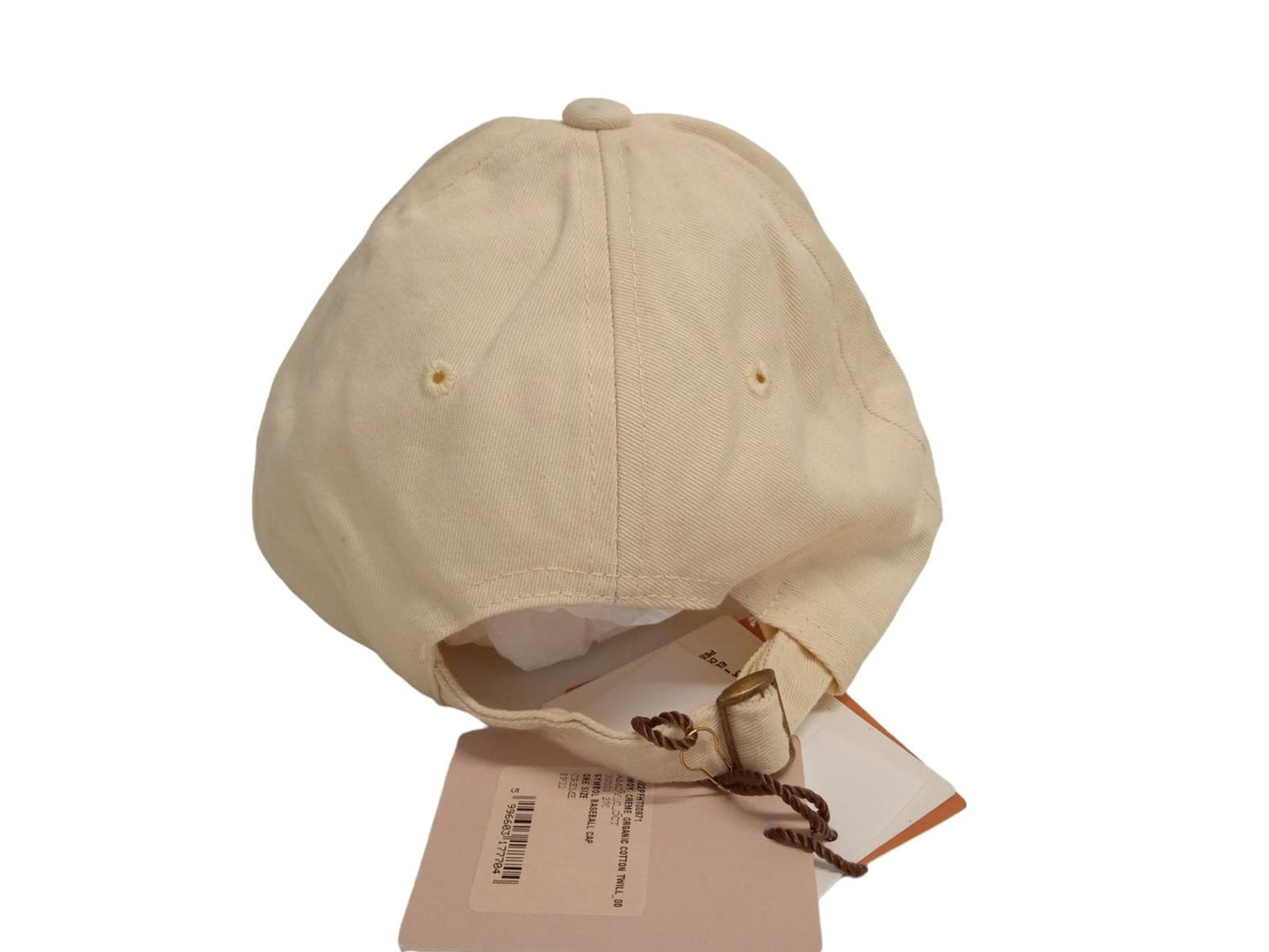 NANUSHKA Amoy Symbol Cap Baseball Hat Organic Cotton Twill Cream OS NEW RRP85