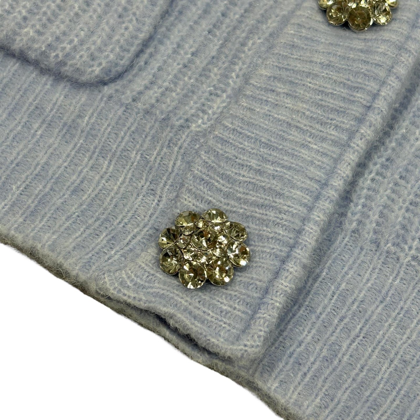 GANNI Blue Wool Knitwear Cardigan Size M NEW RRP 275