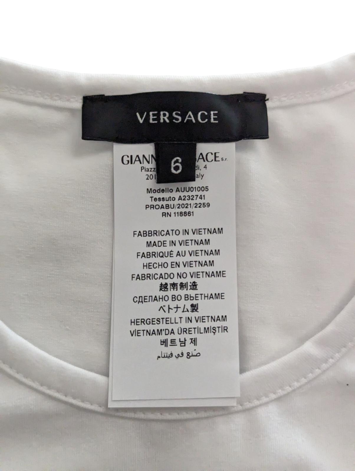 VERSACE Basic T-Shirt Cotton Small Logo Medusa Tee White XL NEW RRP 75