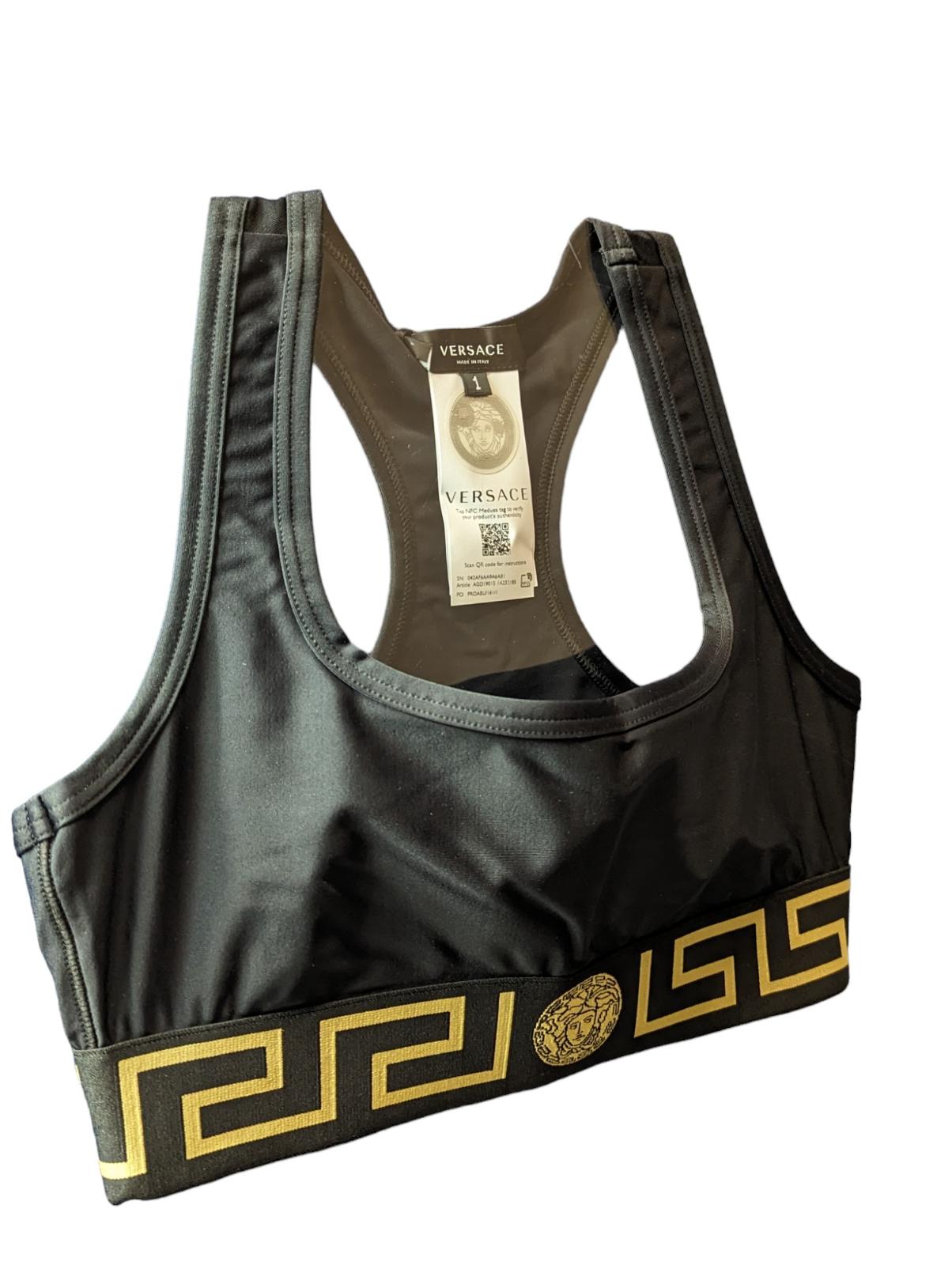 VERSACE Sports Bra Bra Black Performance Gym Sport Bra Top XS NEW RRP 145