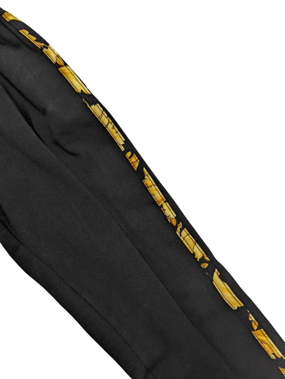 VERSACE Leggings Trousers Black Side Line Piping Yellow Bottoms XS NEW RRP 365