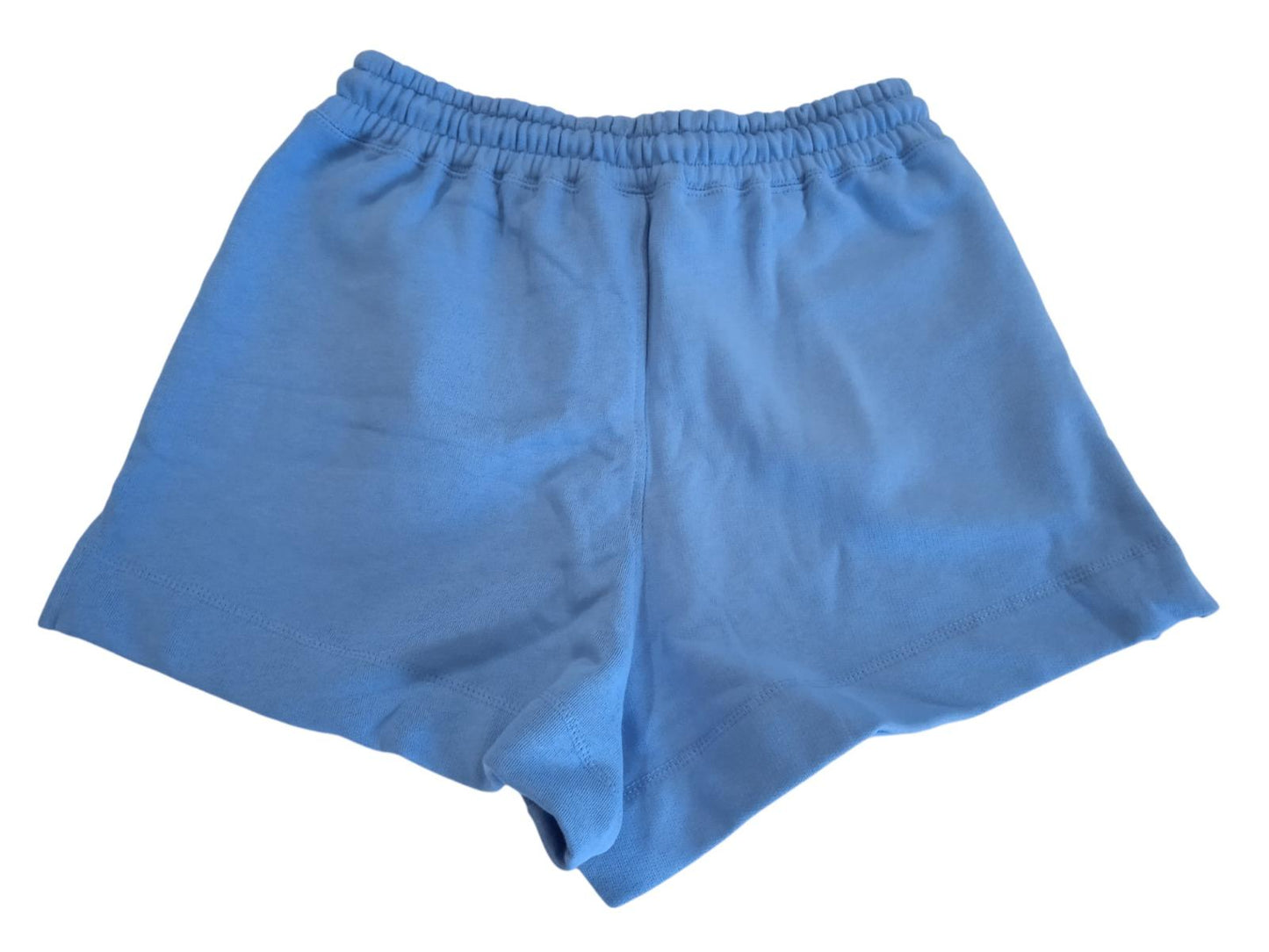 GANNI T2924 Drawstring Shorts Elastic Waist Cotton Blend Azure Blue S NEW RRP95