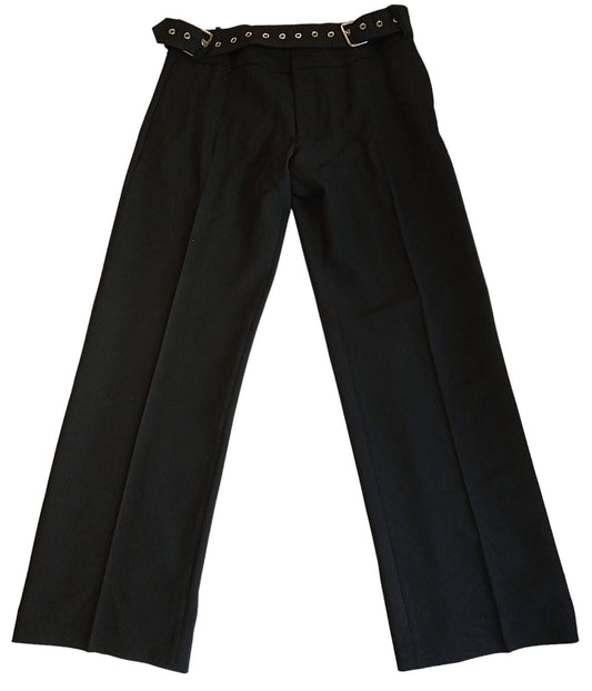 MAXIMILIAN DAVIS Stone Belted Trousers Straight Loose Men's Black M NEW RRP680