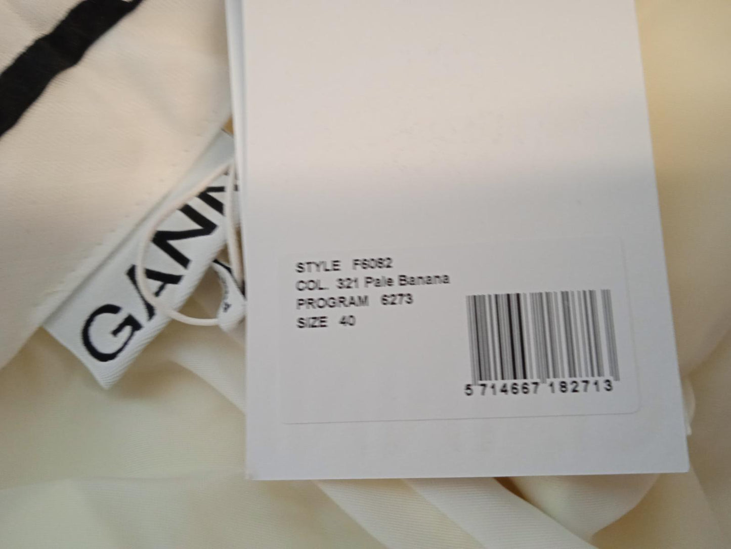 GANNI High Waisted Tailored Pants Zip Fly Pale Banana EU40 UK12 NEW RRP265