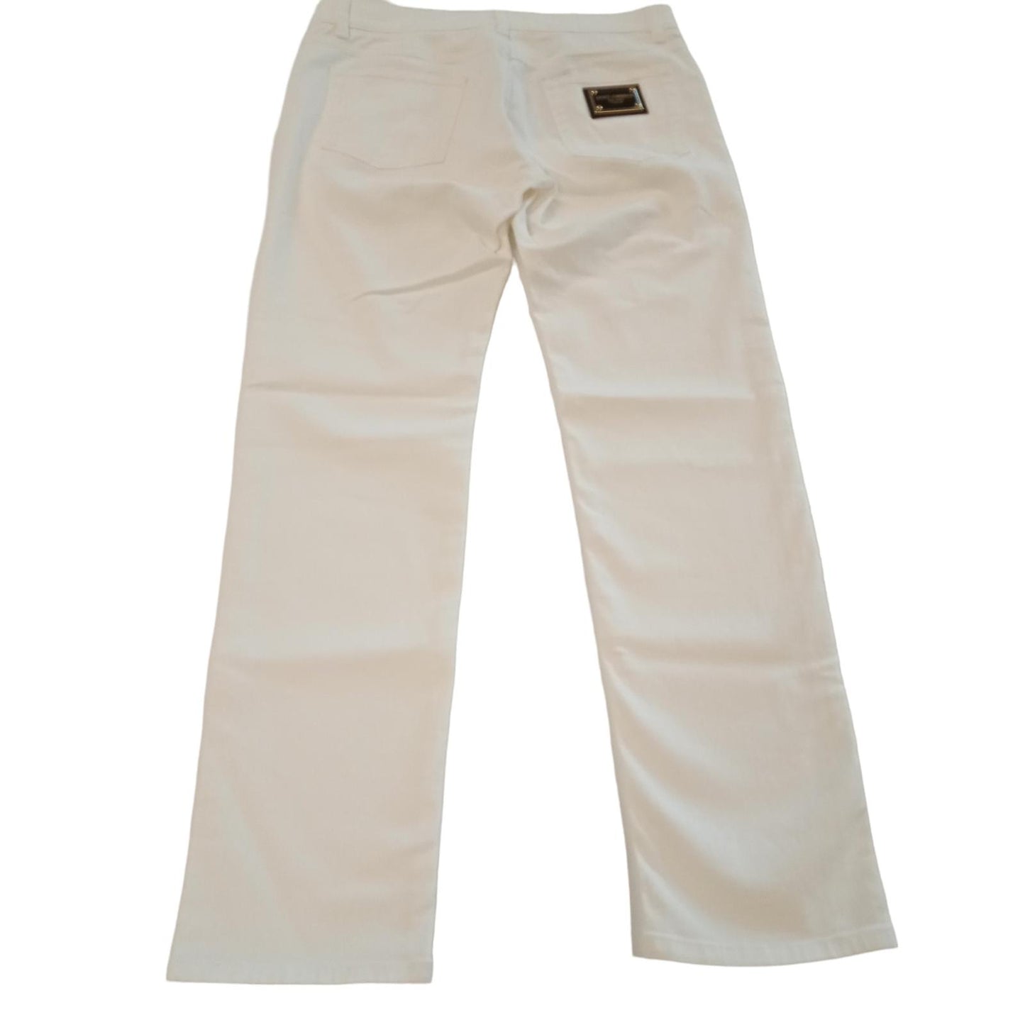 DOLCE & GABBANA Slim Fit Jeans White Denim w Plaque Men's W32 L30 NEW RRP 475