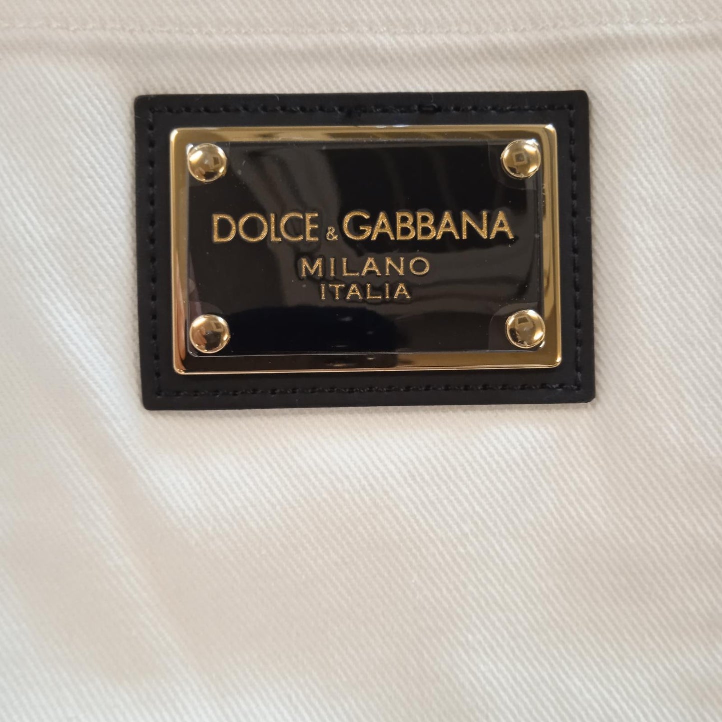 DOLCE & GABBANA Slim Fit Jeans White Denim w Plaque Men's W32 L30 NEW RRP 475