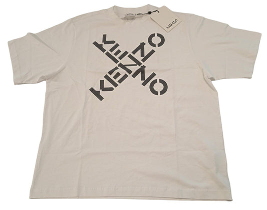 KENZO Sport Oversized T-Shirt X Logo Cotton Short Sleeve White L NEW RRP110