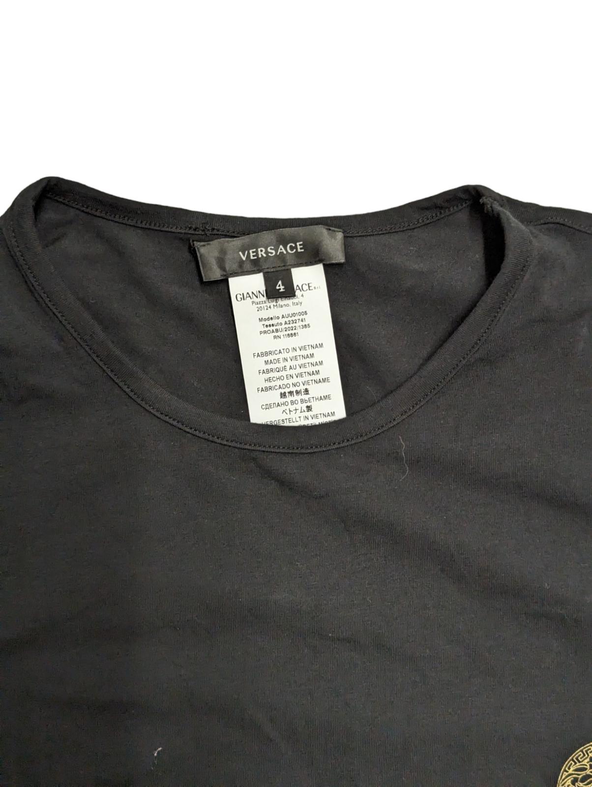VERSACE Crew Tshirt Golden Mini Medusa Logo Men's Black Tee M NEW RRP 75