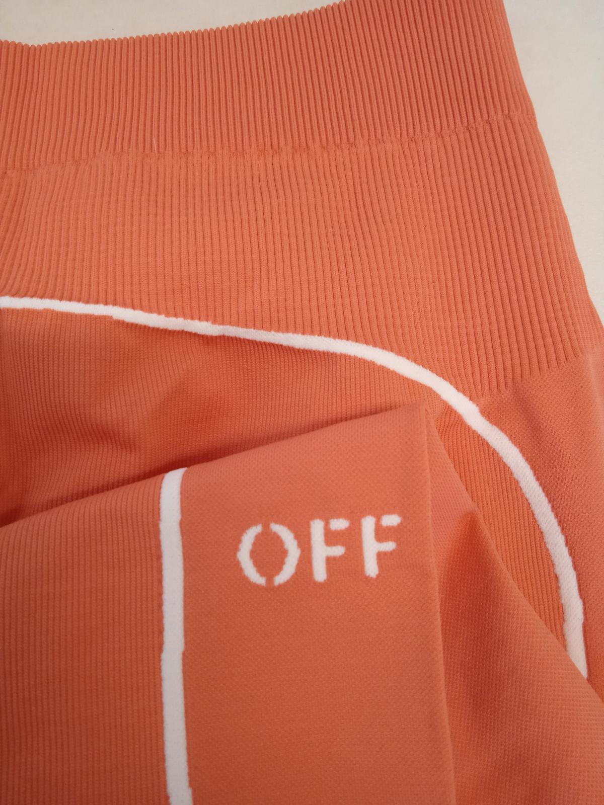 OFF-WHITE Athletic Off Stamp Seamless Leggings Coral Orange/White S/M NEW RRP165