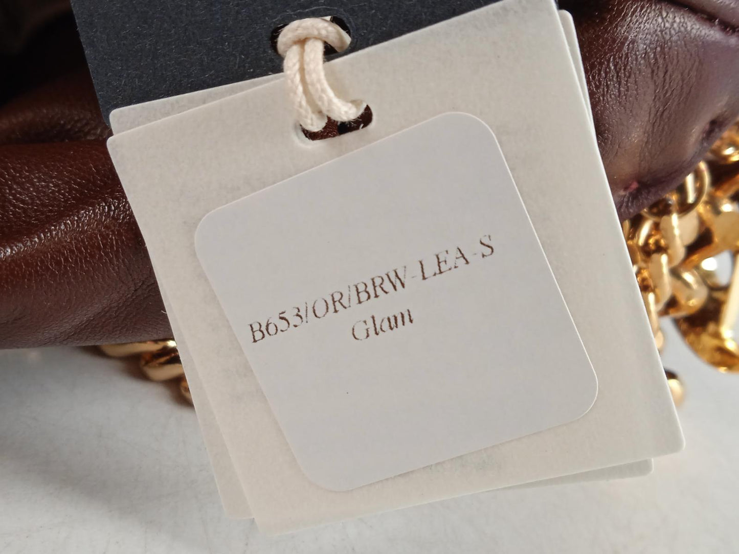 ROSANTICA Ladies Brown Leather Gold Tone Chain Glam Shoulder Bag S RRPP690 NEW