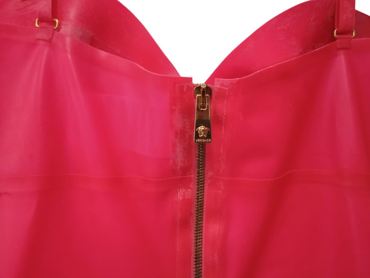 VERSACE Ladies Pink Latex Medusa Sweetheart Mini Dress IT44 UK12 RRP1950 NEW