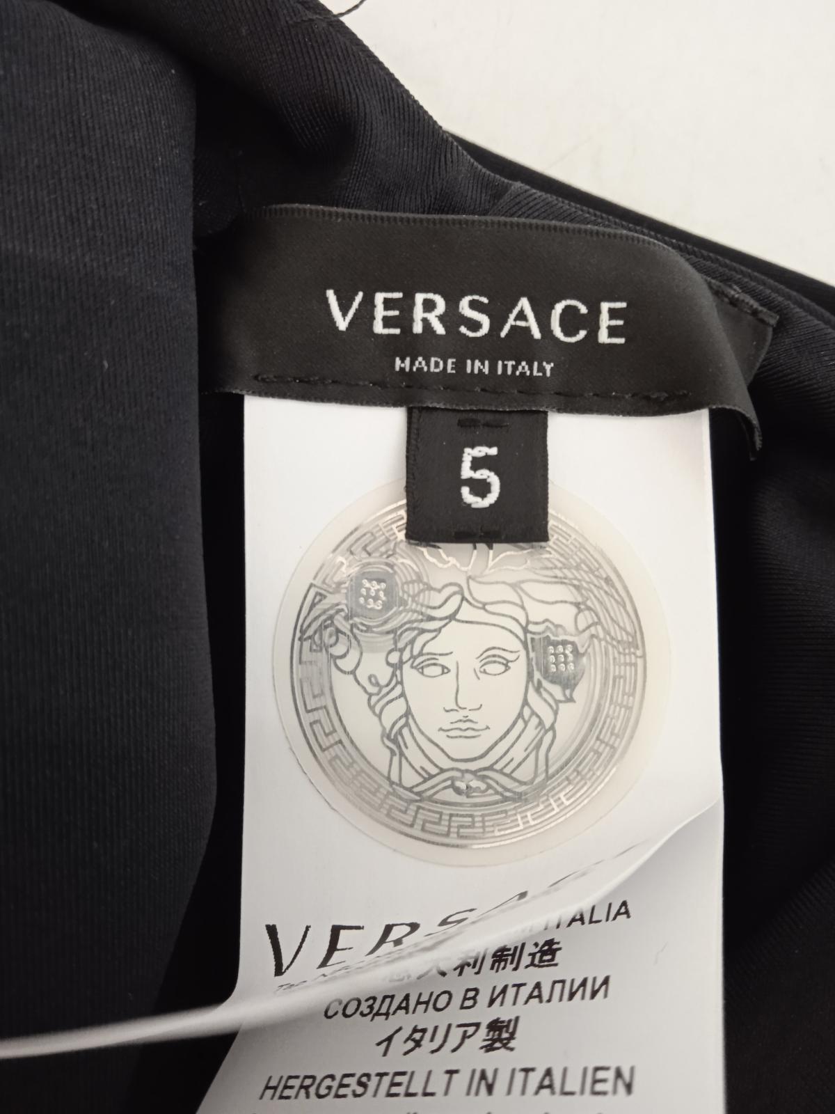 VERSACE Ladies Black Greca Border Square Neck One Piece Swimsuit Size XL NEW