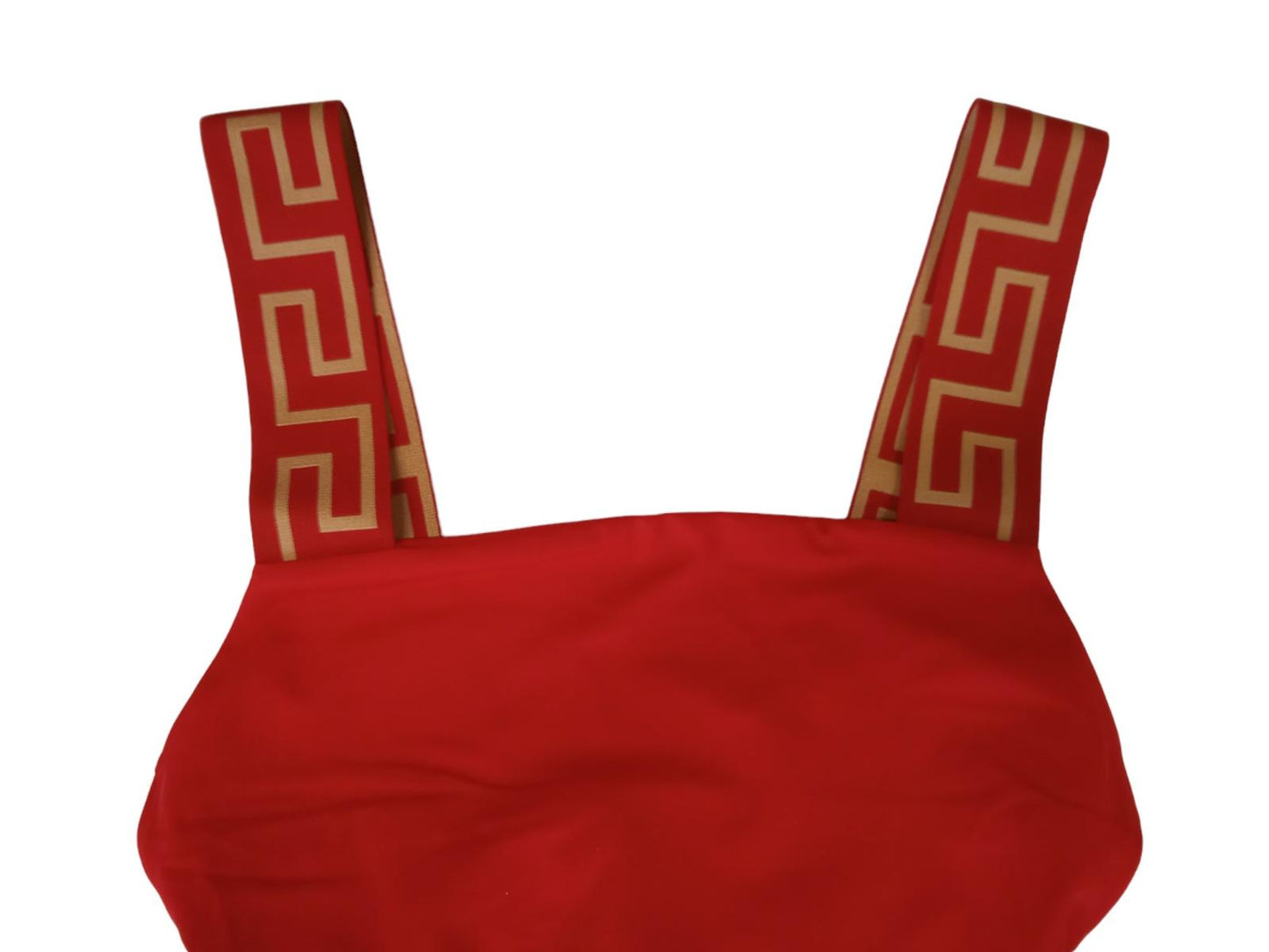 VERSACE Red Greca Border Square Neck One Piece Swimsuit Approx 32B/C/D NEW