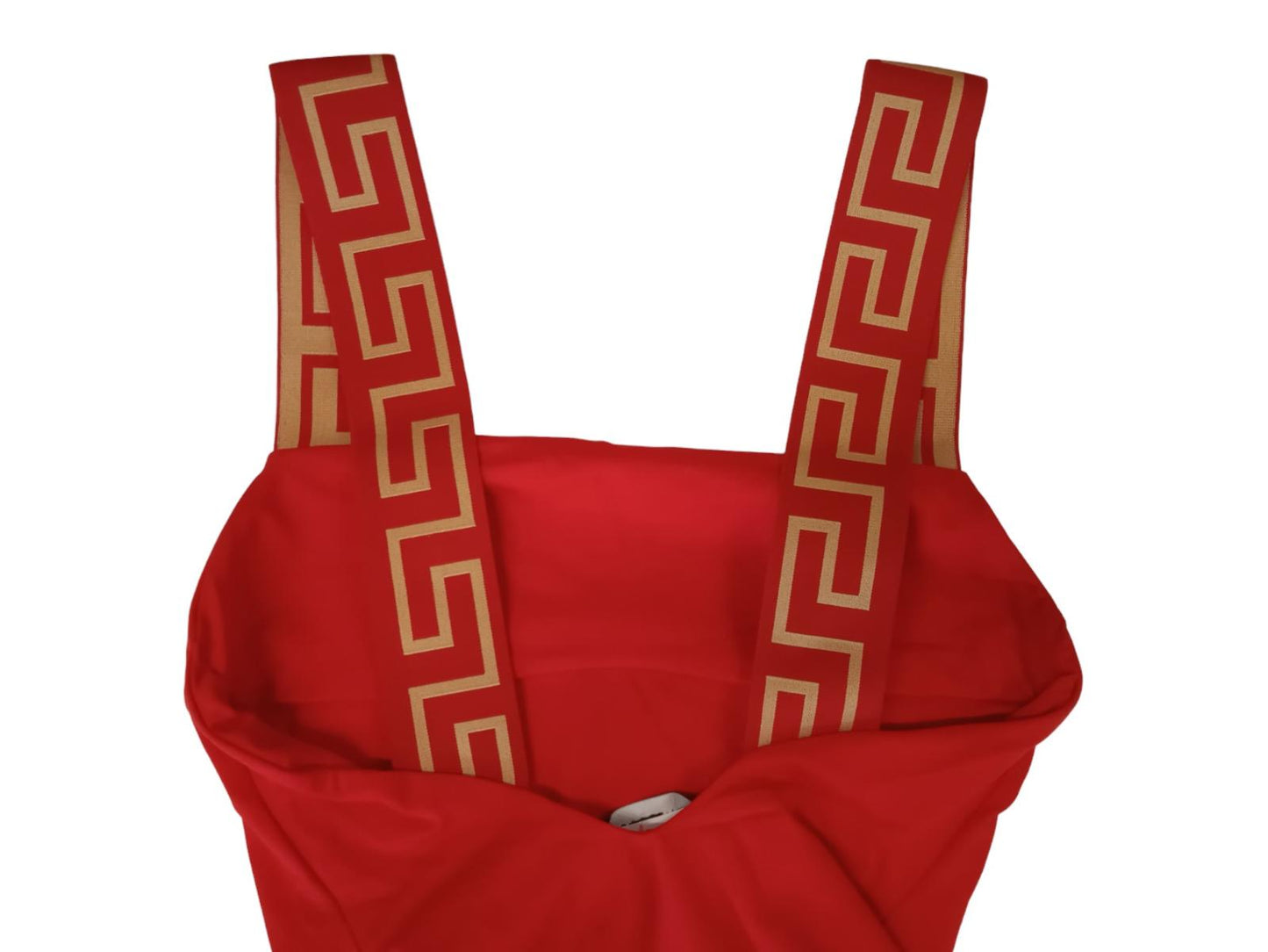 VERSACE Red Greca Border Square Neck One Piece Swimsuit Approx 32B/C/D NEW