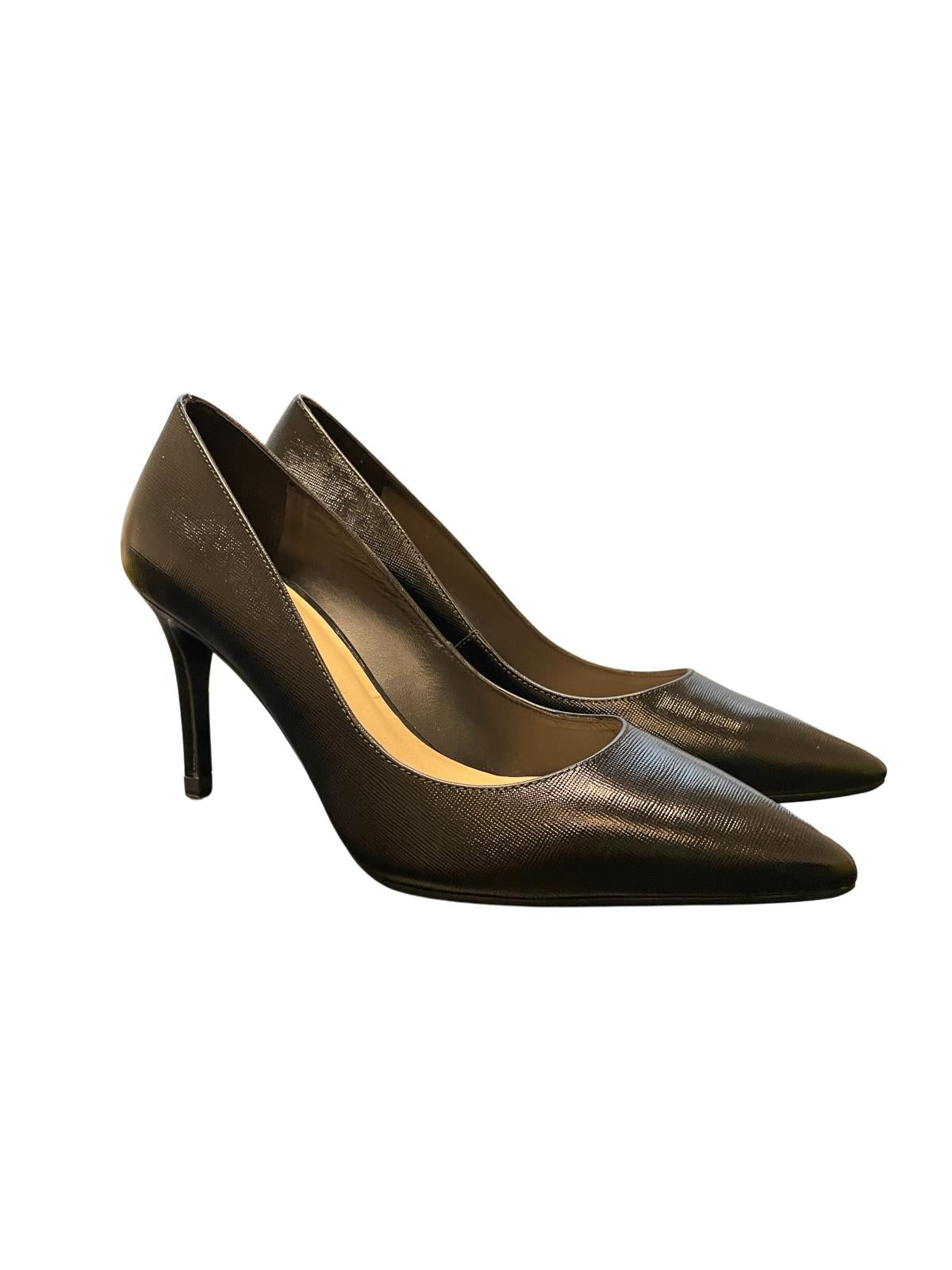 TED BAKER Alysse Black Leather Stiletto Court Heels Shoes EU39 UK6 RRP 125 NEW