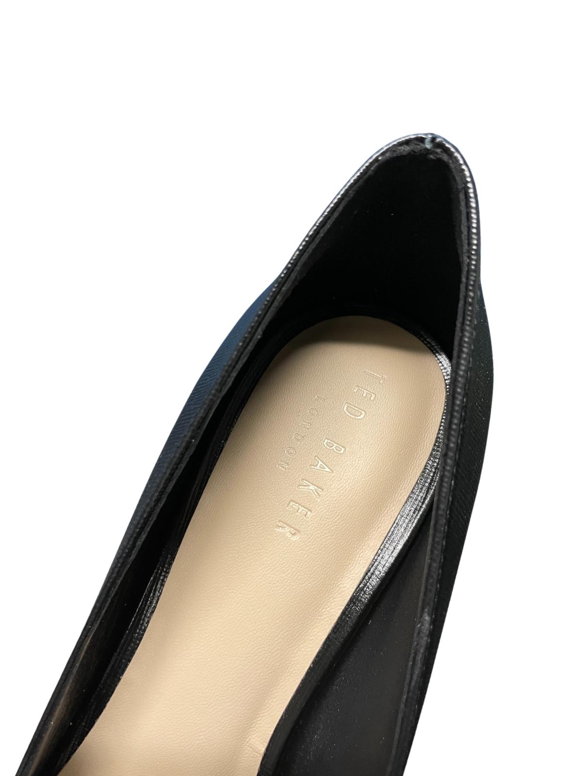 TED BAKER Alysse Black Leather Stiletto Court Heels Shoes EU39 UK6 RRP 125 NEW