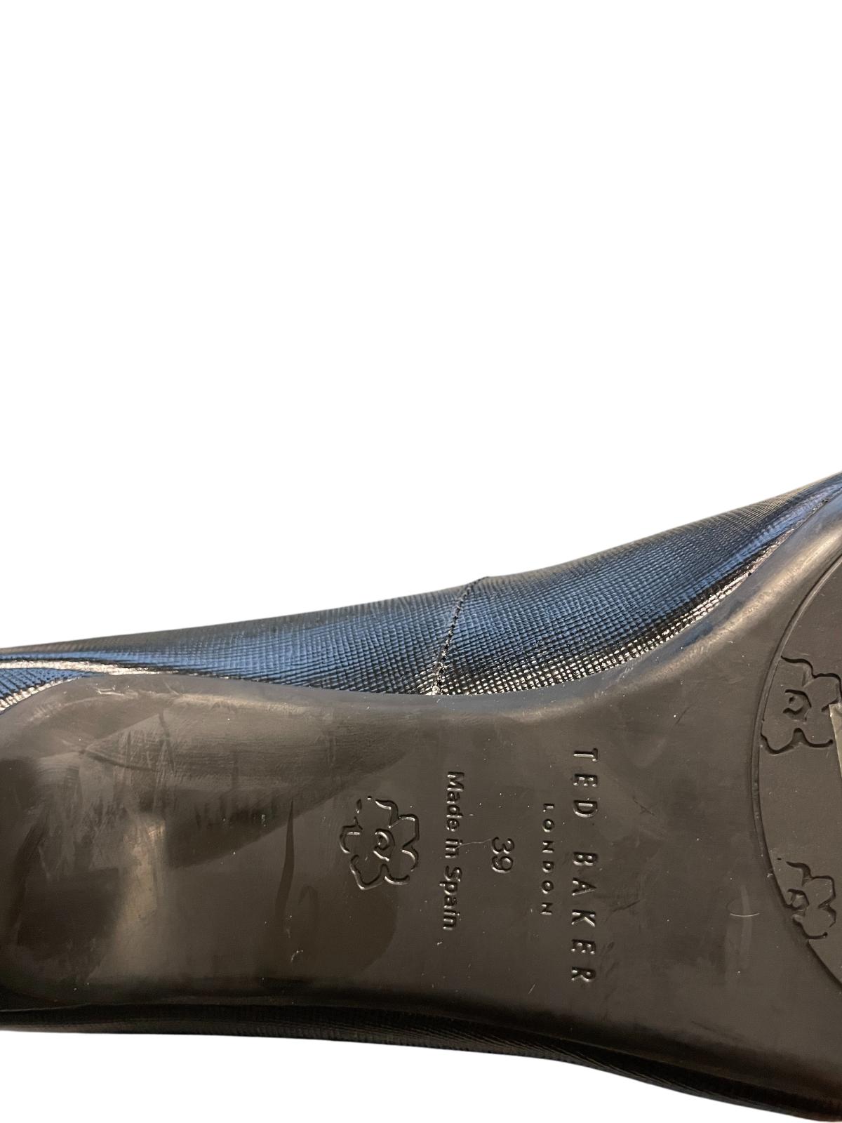 TED BAKER Alysse Black Leather Stiletto Court Heels Shoes EU39 UK6 RRP 125 NEW