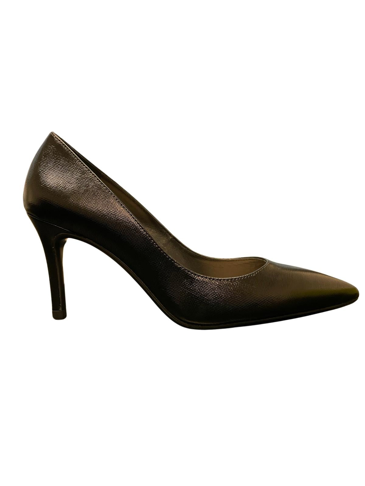 TED BAKER Alysse Black Leather Stiletto Court Heels Shoes EU38 UK5 RRP 125 NEW