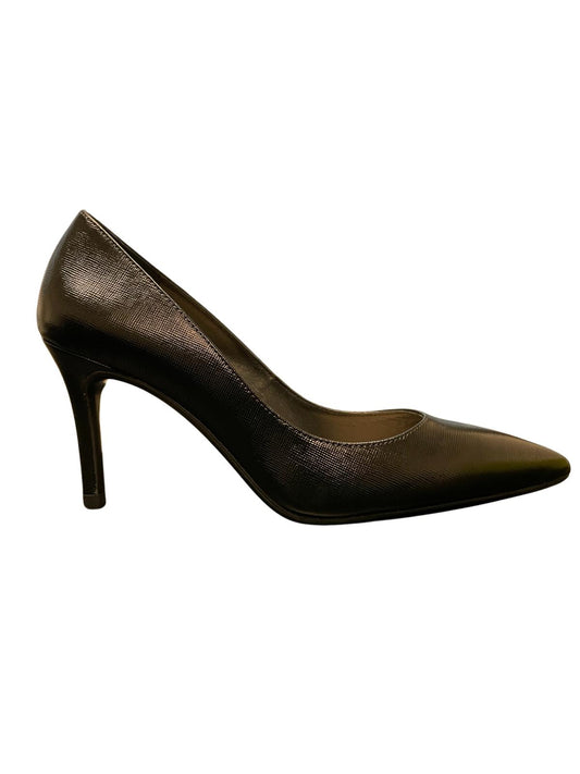 TED BAKER Alysse Black Leather Stiletto Court Heels Shoes EU38 UK5 RRP 125 NEW