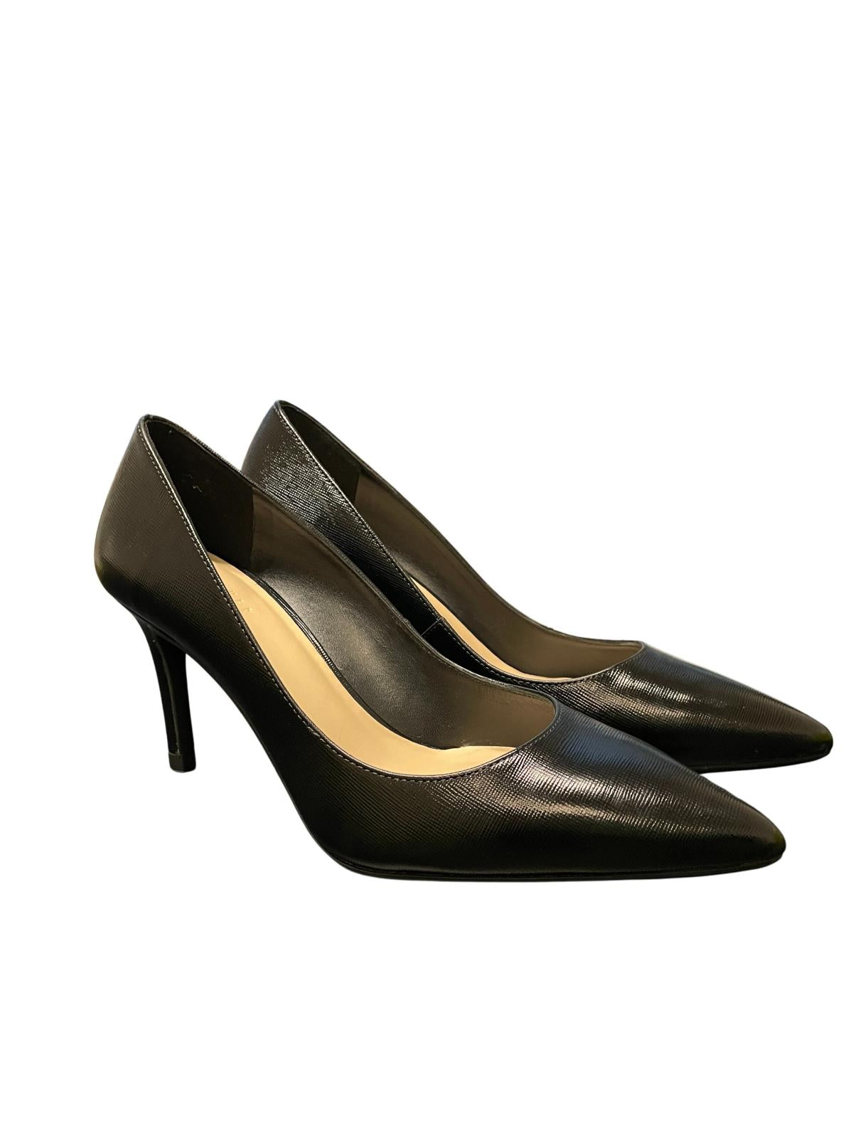TED BAKER Alysse Black Leather Stiletto Court Heels Shoes EU38 UK5 RRP 125 NEW