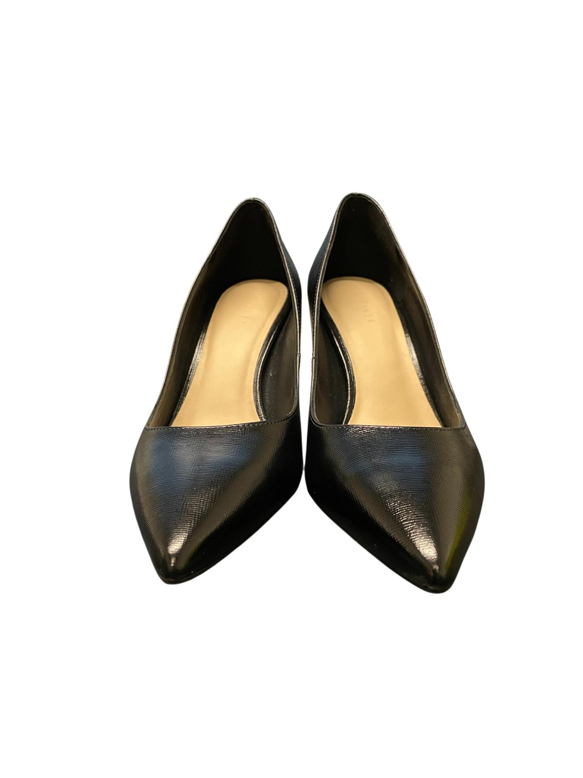 TED BAKER Alysse Black Leather Stiletto Court Heels Shoes EU38 UK5 RRP 125 NEW