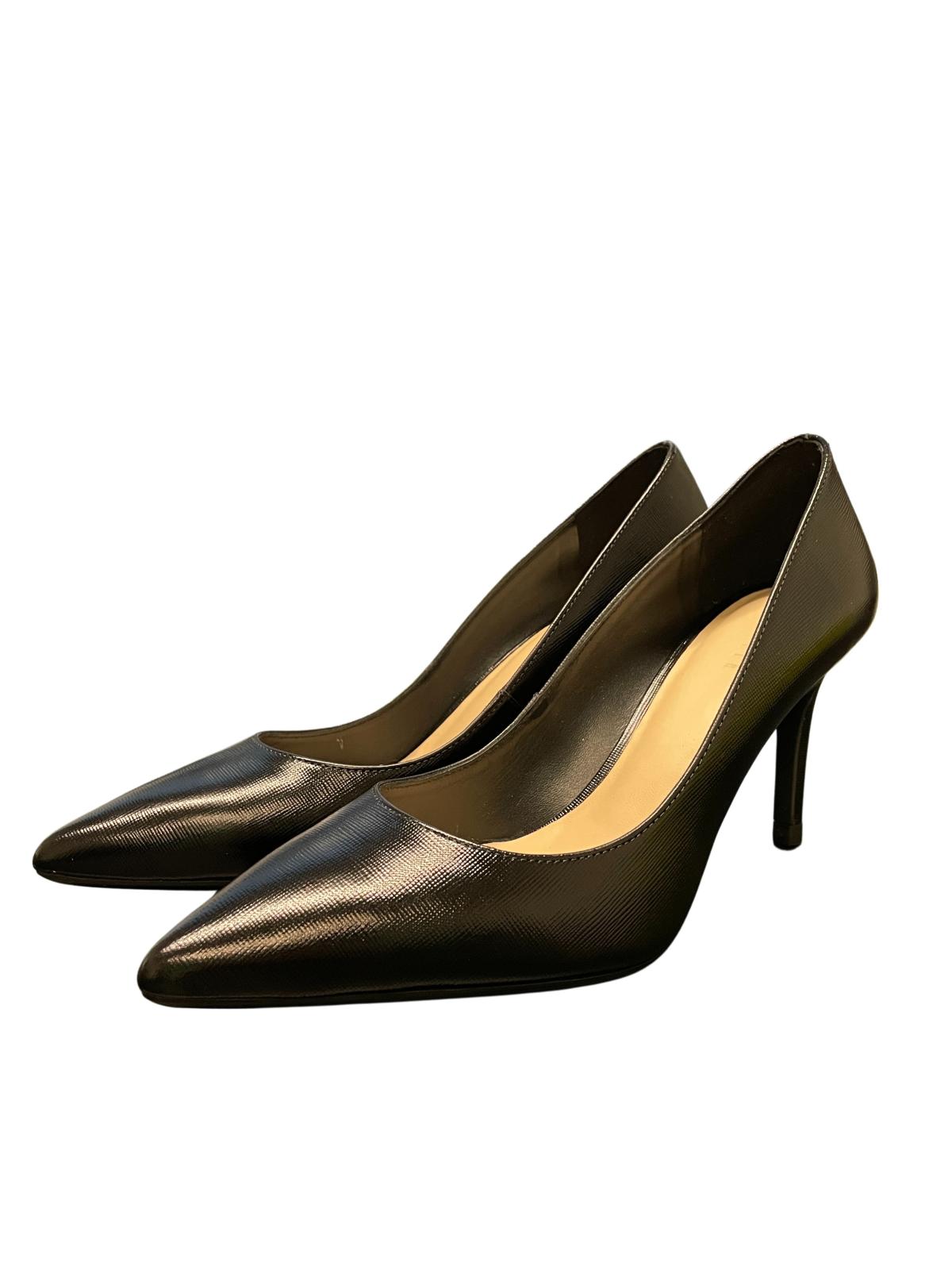 TED BAKER Alysse Black Leather Stiletto Court Heels Shoes EU38 UK5 RRP 125 NEW