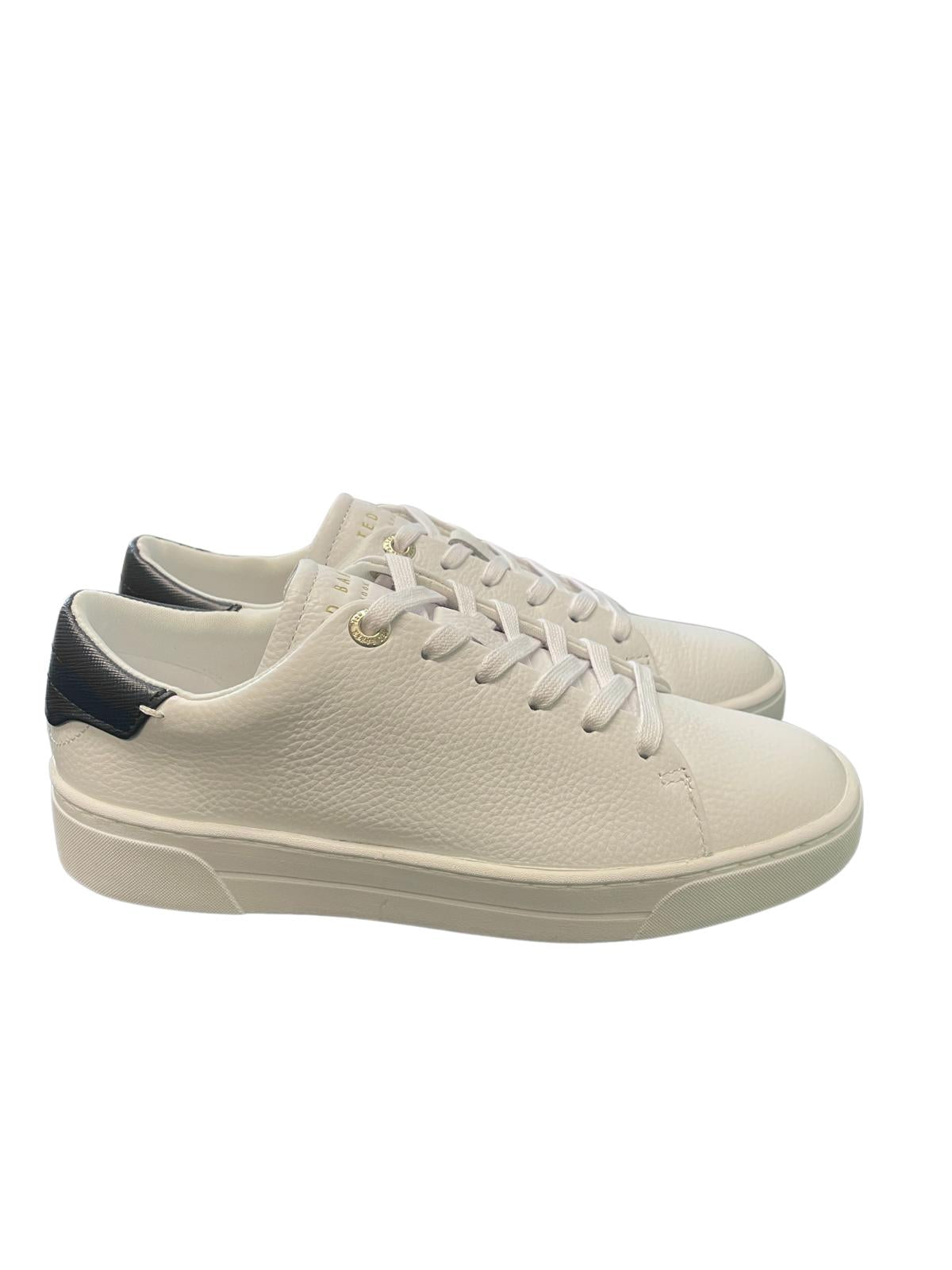 TED BAKER Kimmii Low Top Leather Trainers White/Black EU36 UK3 RRP 110 NEW