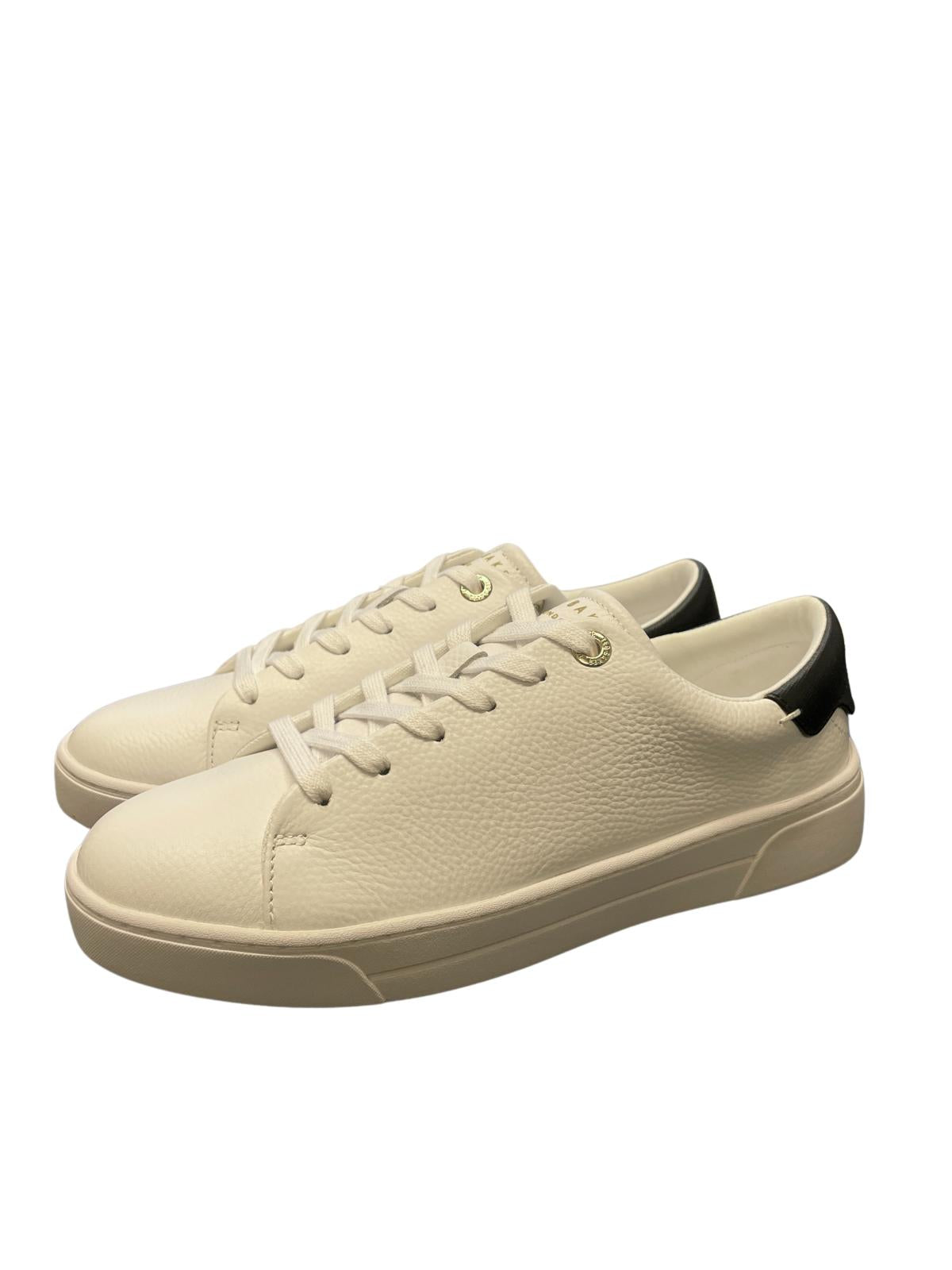 TED BAKER Kimmii Low Top Leather Trainers White Size EU37 UK4 RRP 110 NEW