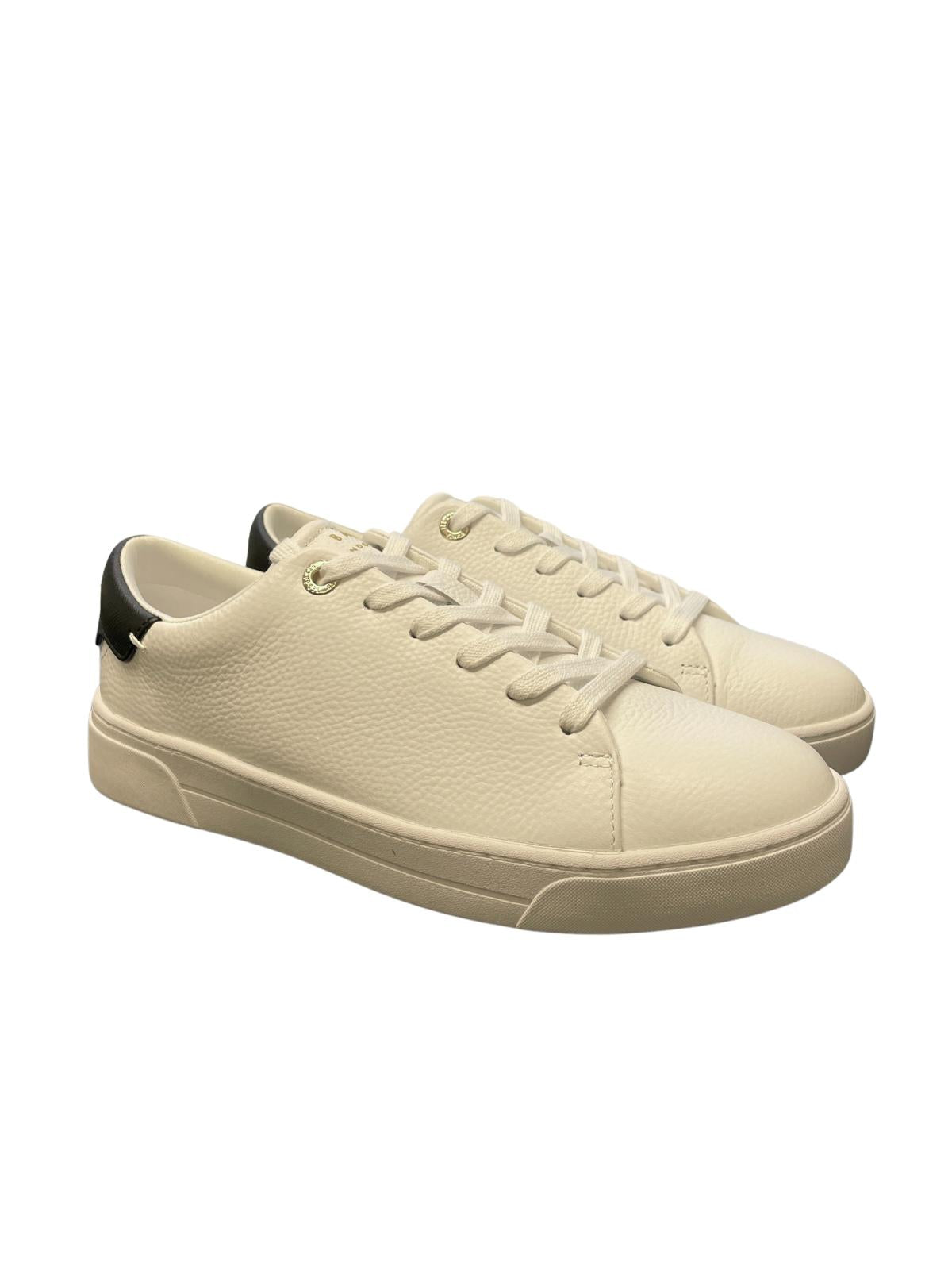 TED BAKER Kimmii Low Top Leather Trainers White Size EU37 UK4 RRP 110 NEW