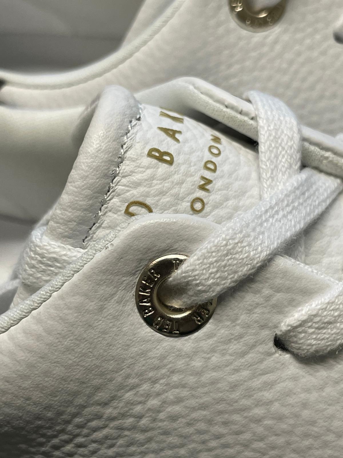 TED BAKER Kimmii Low Top Leather Trainers White Size EU37 UK4 RRP 110 NEW