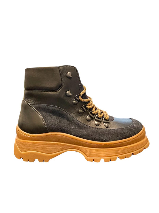 TED BAKER Allicia Casual Hiking Boots Black Suede Leather EU37 UK4 RRP 175 NEW