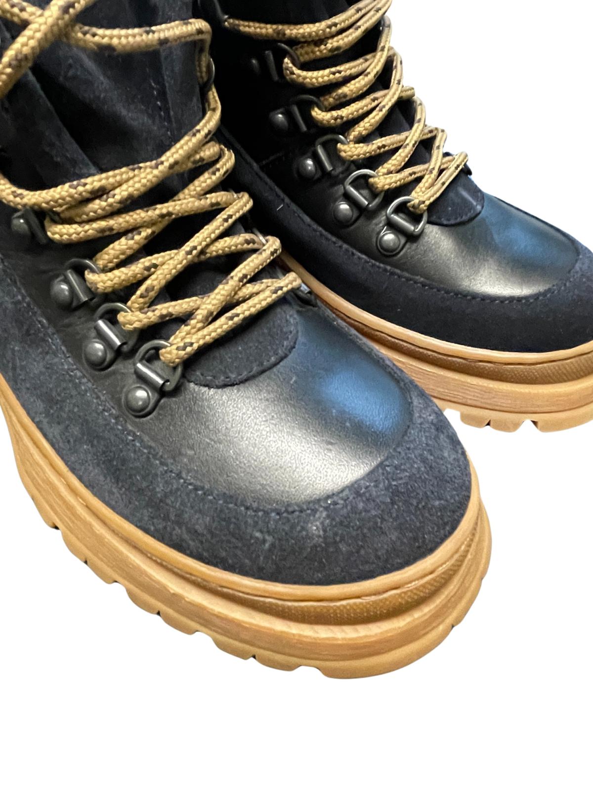 TED BAKER Allicia Casual Hiking Boots Black Suede Leather EU37 UK4 RRP 175 NEW