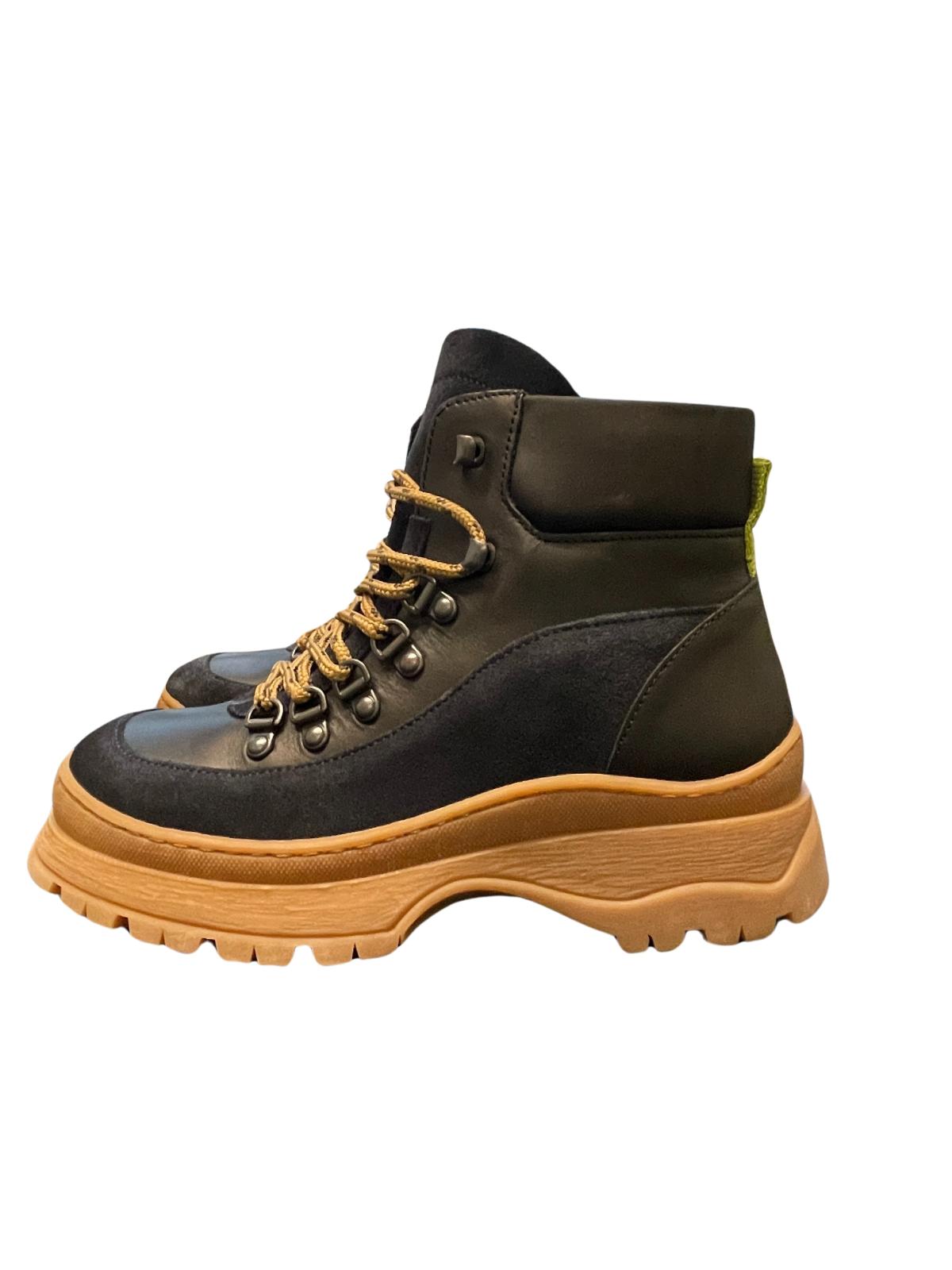 TED BAKER Allicia Casual Hiking Boots Black Suede Leather EU37 UK4 RRP 175 NEW