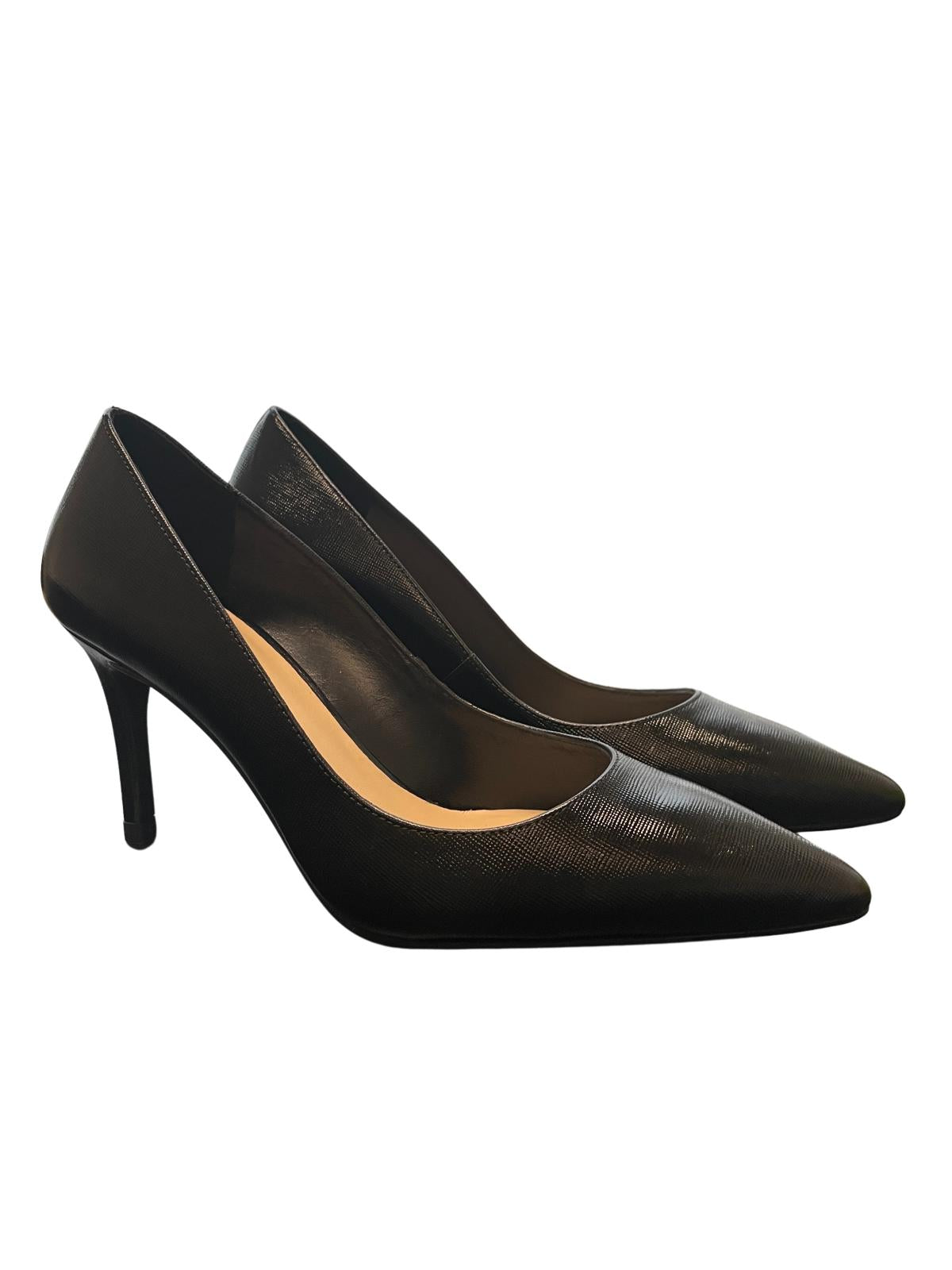 TED BAKER Alysse Black Leather Stiletto Court Heels EU38 UK5 RRP 125 NEW