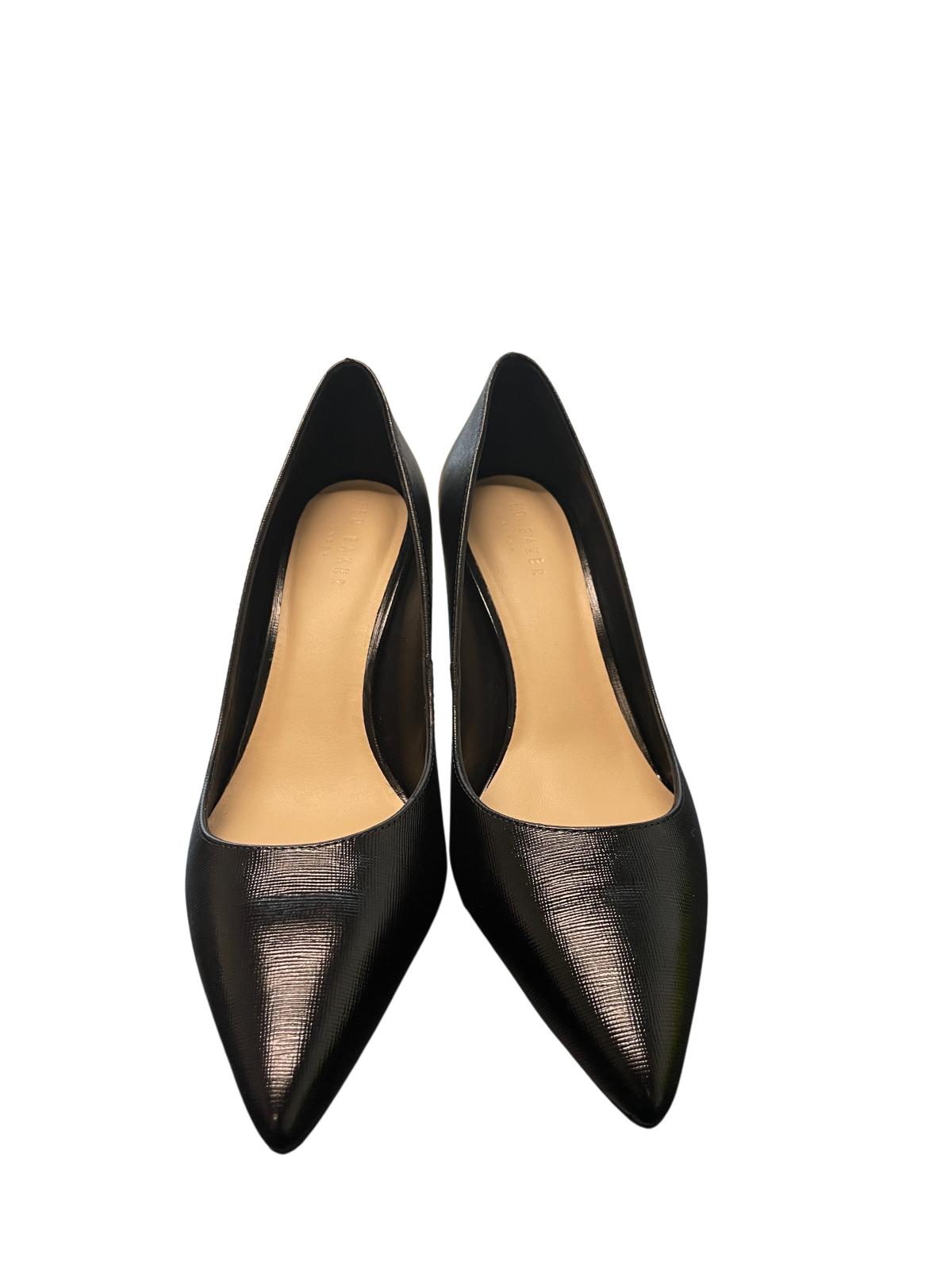 TED BAKER Alysse Black Leather Stiletto Court Heels EU38 UK5 RRP 125 NEW