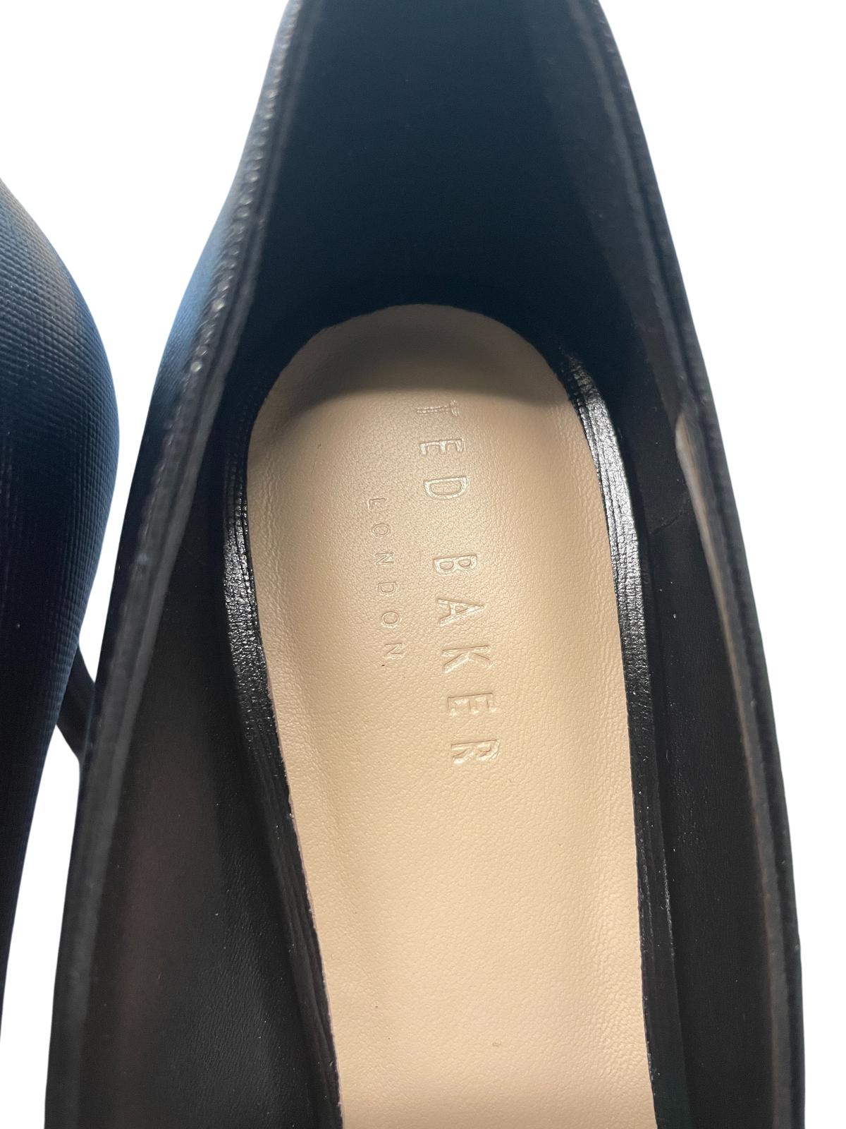 TED BAKER Alysse Black Leather Stiletto Court Heels EU38 UK5 RRP 125 NEW